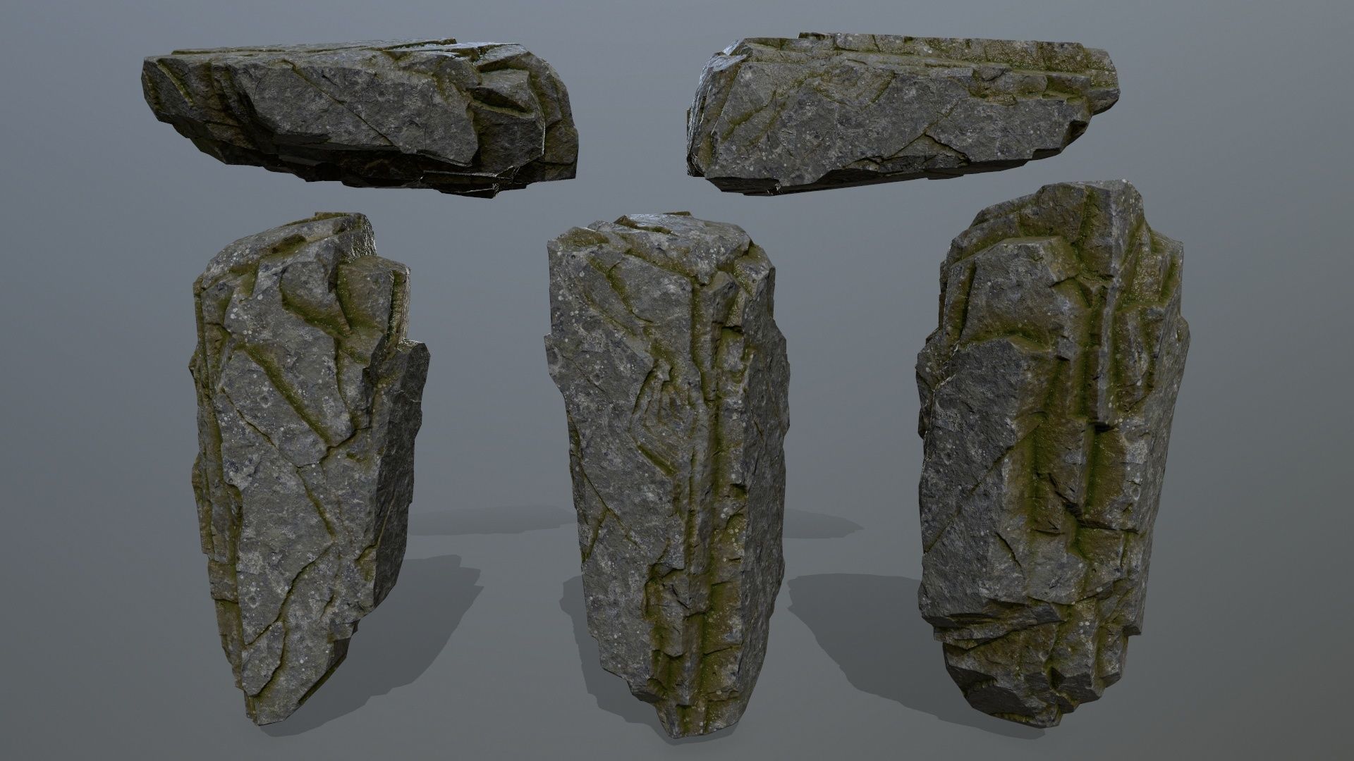 mossy cliff rocks  Low-poly 3D model_14
