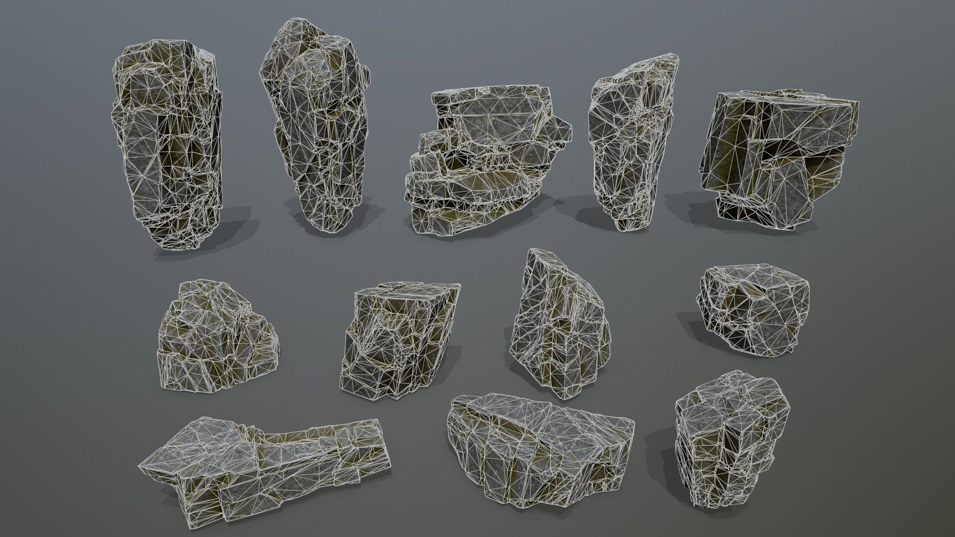 mossy cliff rocks  Low-poly 3D model_25