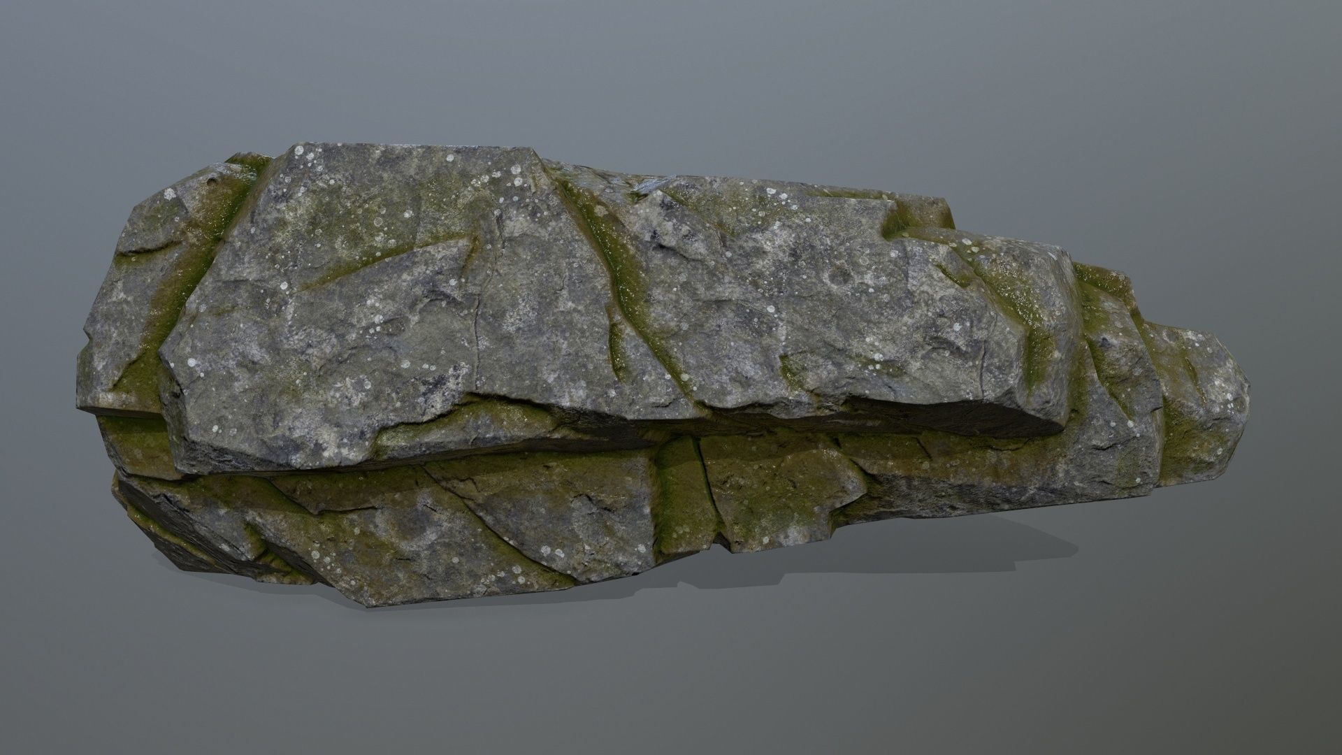 mossy cliff rocks  Low-poly 3D model_1