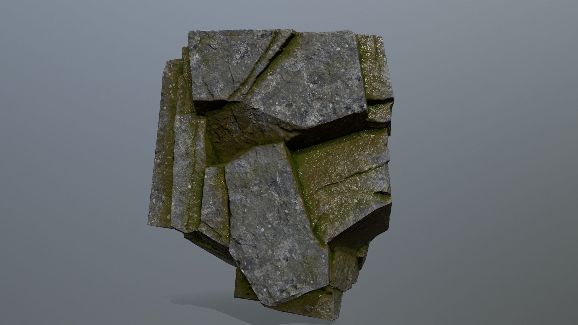 mossy cliff rocks  Low-poly 3D model_10