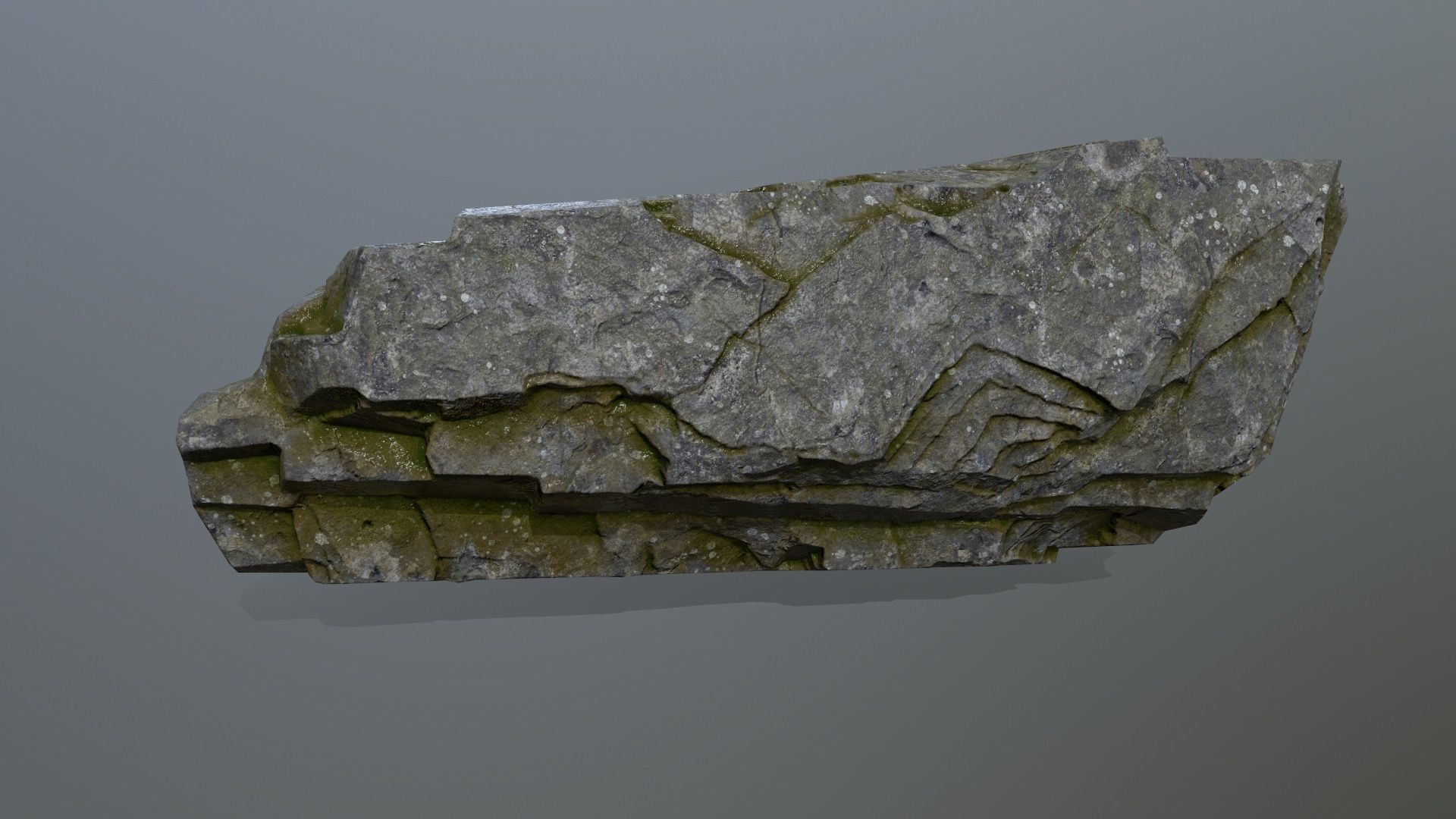 mossy cliff rocks  Low-poly 3D model_3