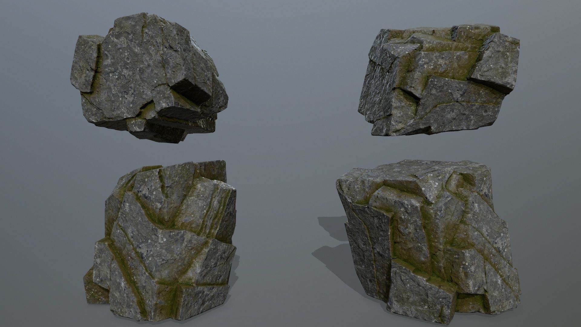 mossy cliff rocks  Low-poly 3D model_19