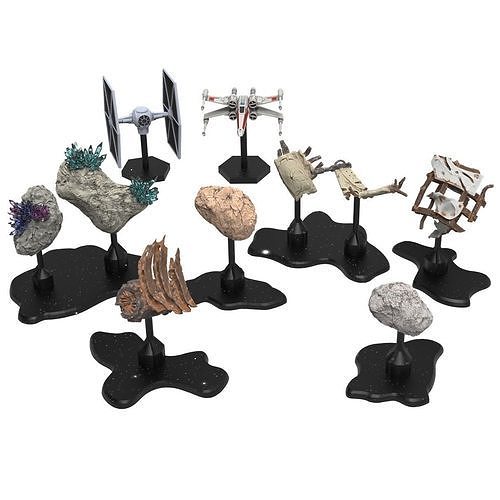 Obstacles Terrain for Star Wars X-Wing 3D print model