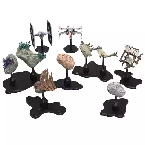 Obstacles Terrain for Star Wars X-Wing 3D print model