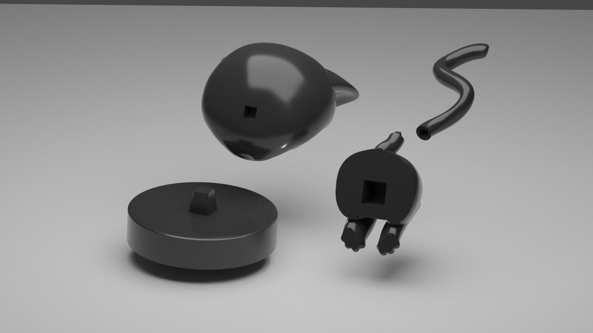 cute cat por print luo xiaohei Free 3D print model_4