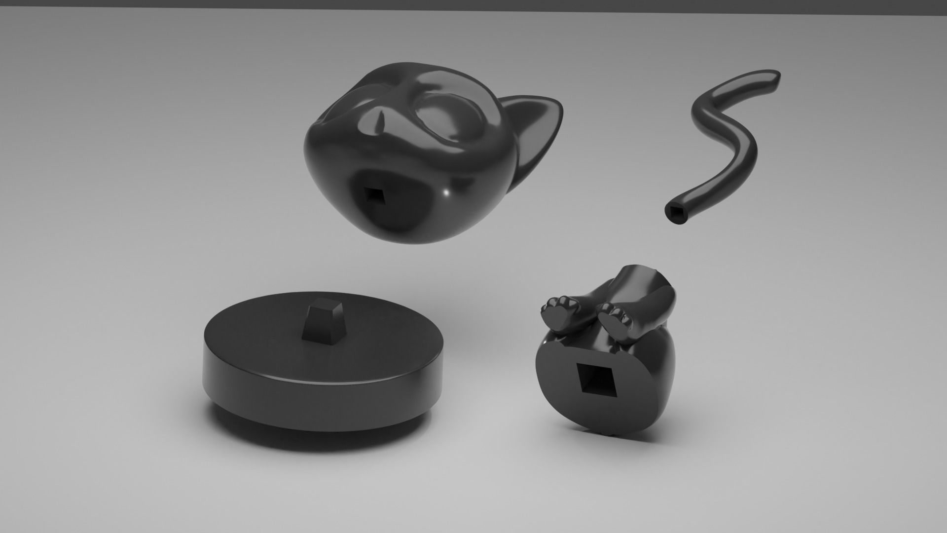 cute cat por print luo xiaohei Free 3D print model_3