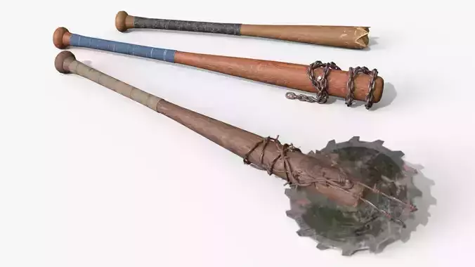 Baseball Bats Assets 02 Low-poly 3D model
