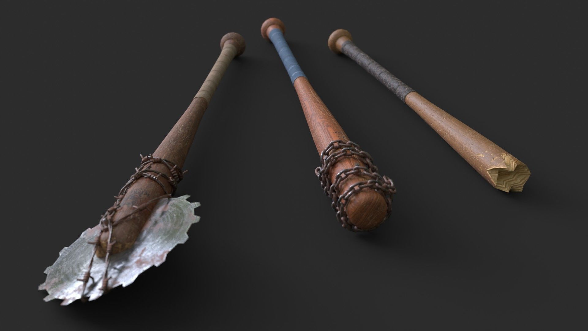 Baseball Bats Assets 02 Low-poly 3D model_7