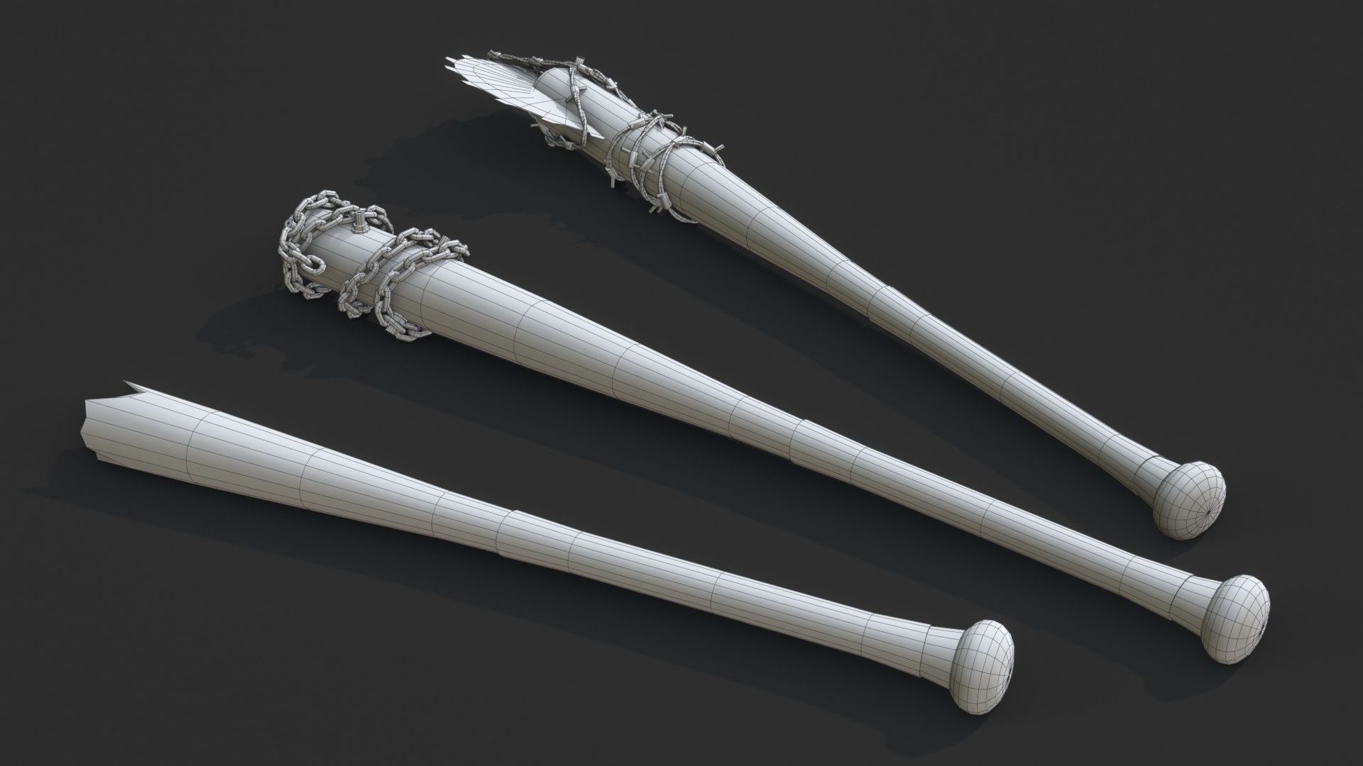 Baseball Bats Assets 02 Low-poly 3D model_13