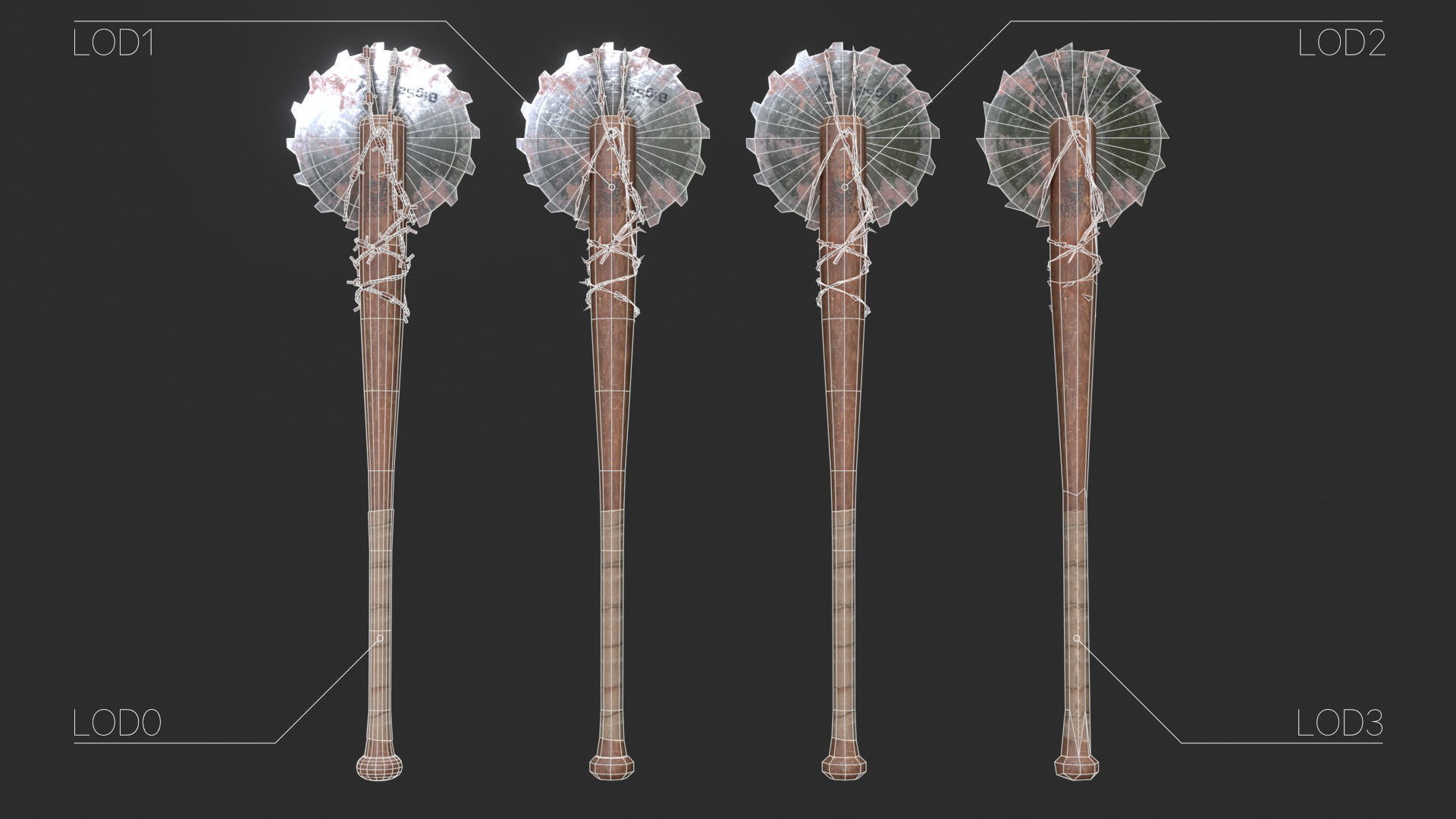 Baseball Bats Assets 02 Low-poly 3D model_21