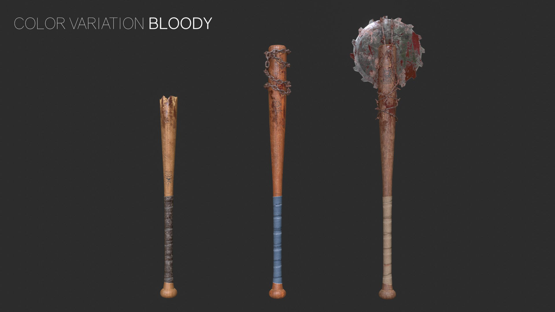 Baseball Bats Assets 02 Low-poly 3D model_2