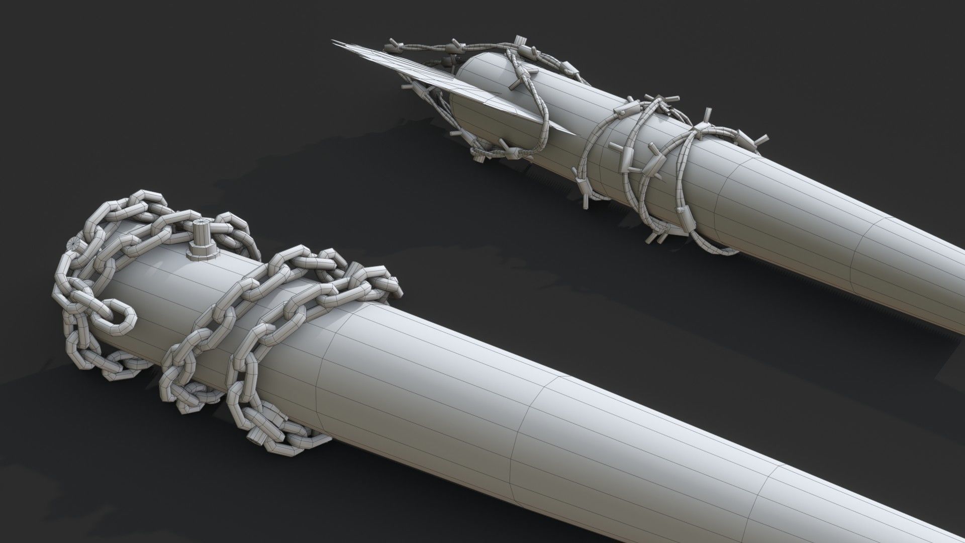 Baseball Bats Assets 02 Low-poly 3D model_17