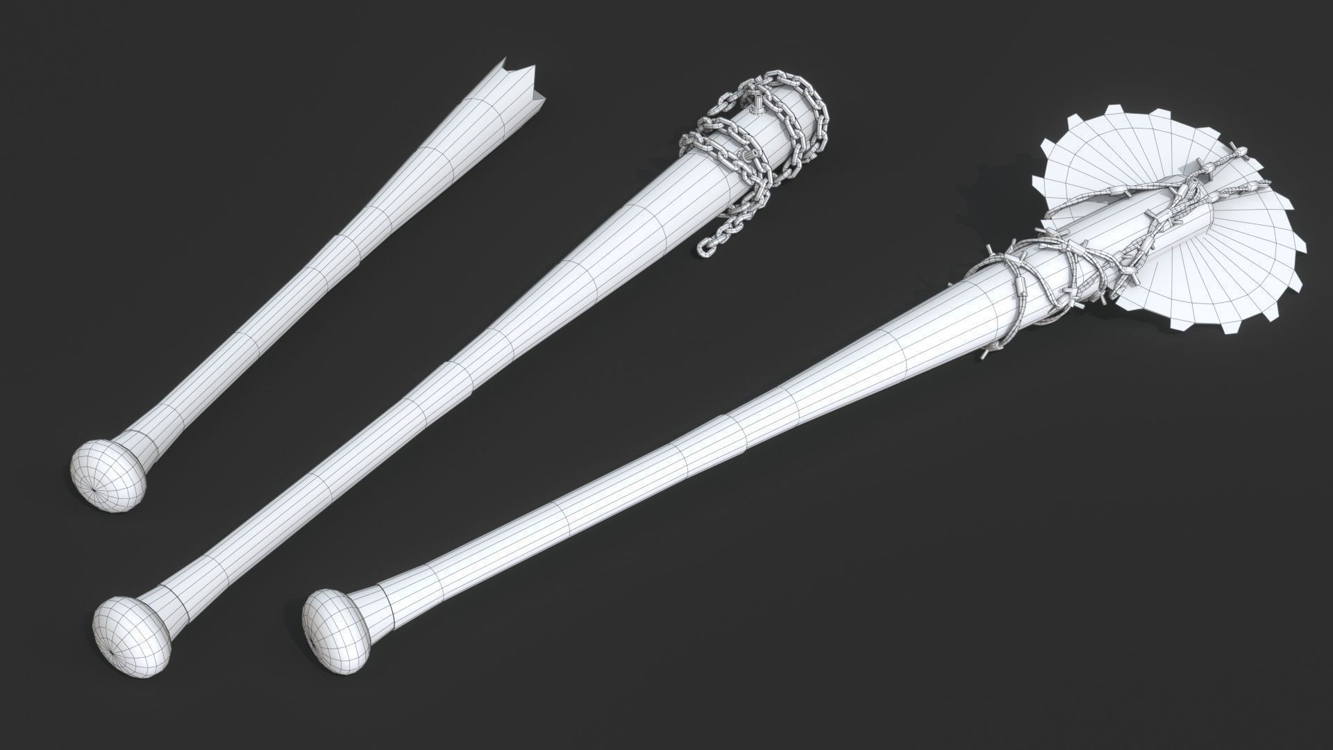 Baseball Bats Assets 02 Low-poly 3D model_12
