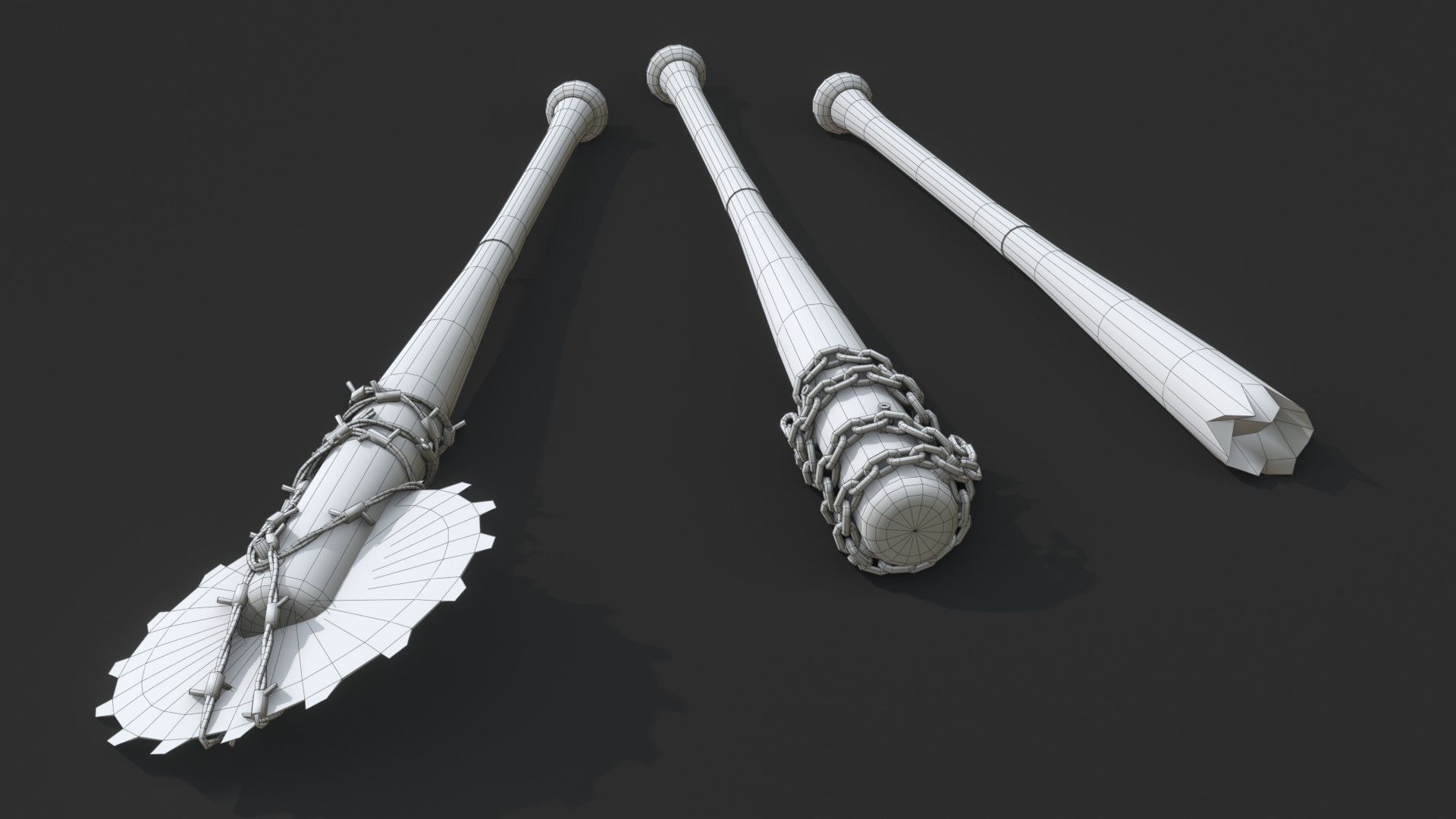 Baseball Bats Assets 02 Low-poly 3D model_15