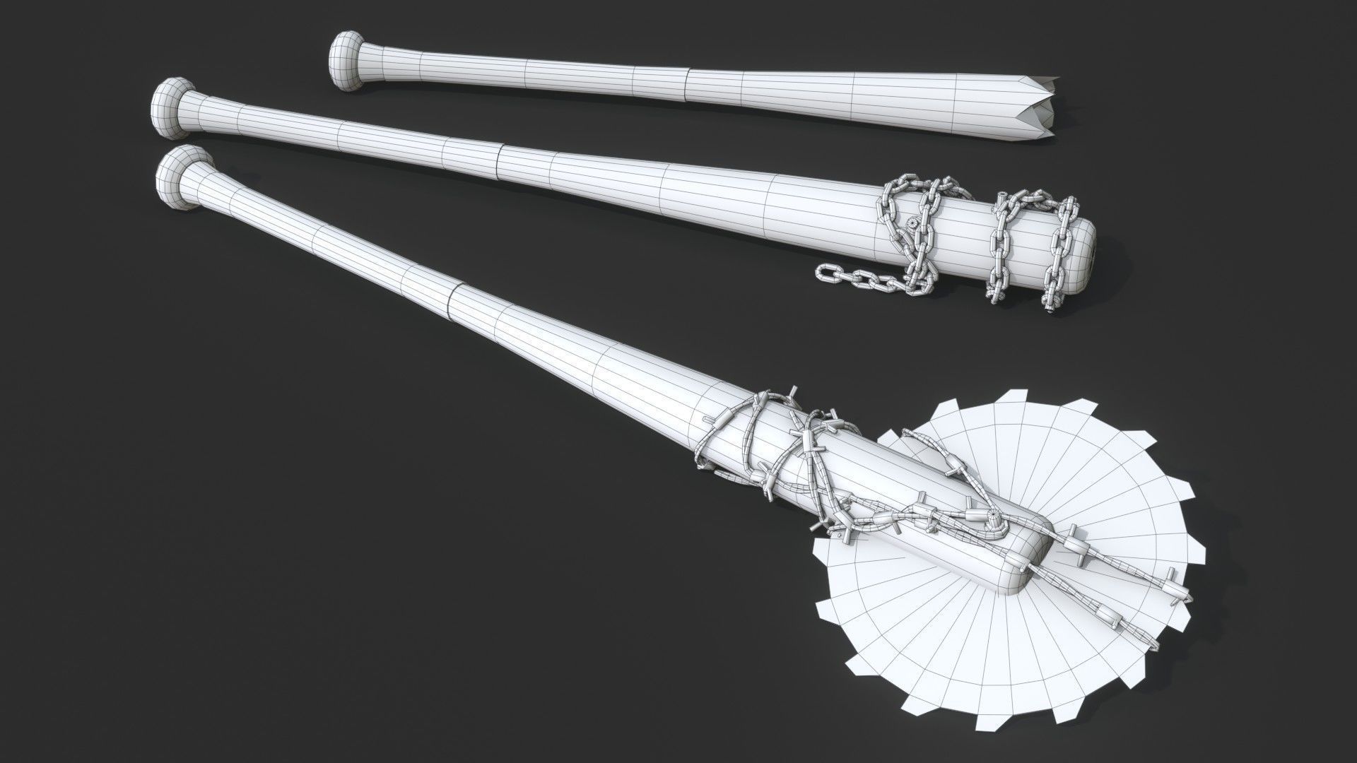 Baseball Bats Assets 02 Low-poly 3D model_11