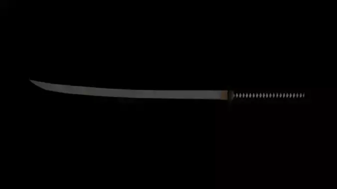 Low Poly Katana samurai sword