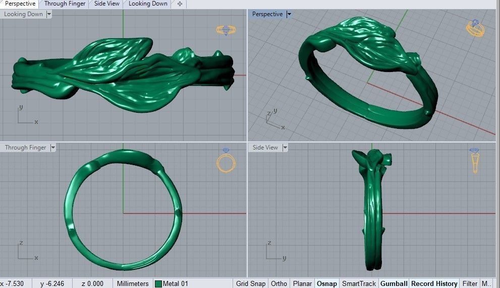 plant ring 3D print model_4