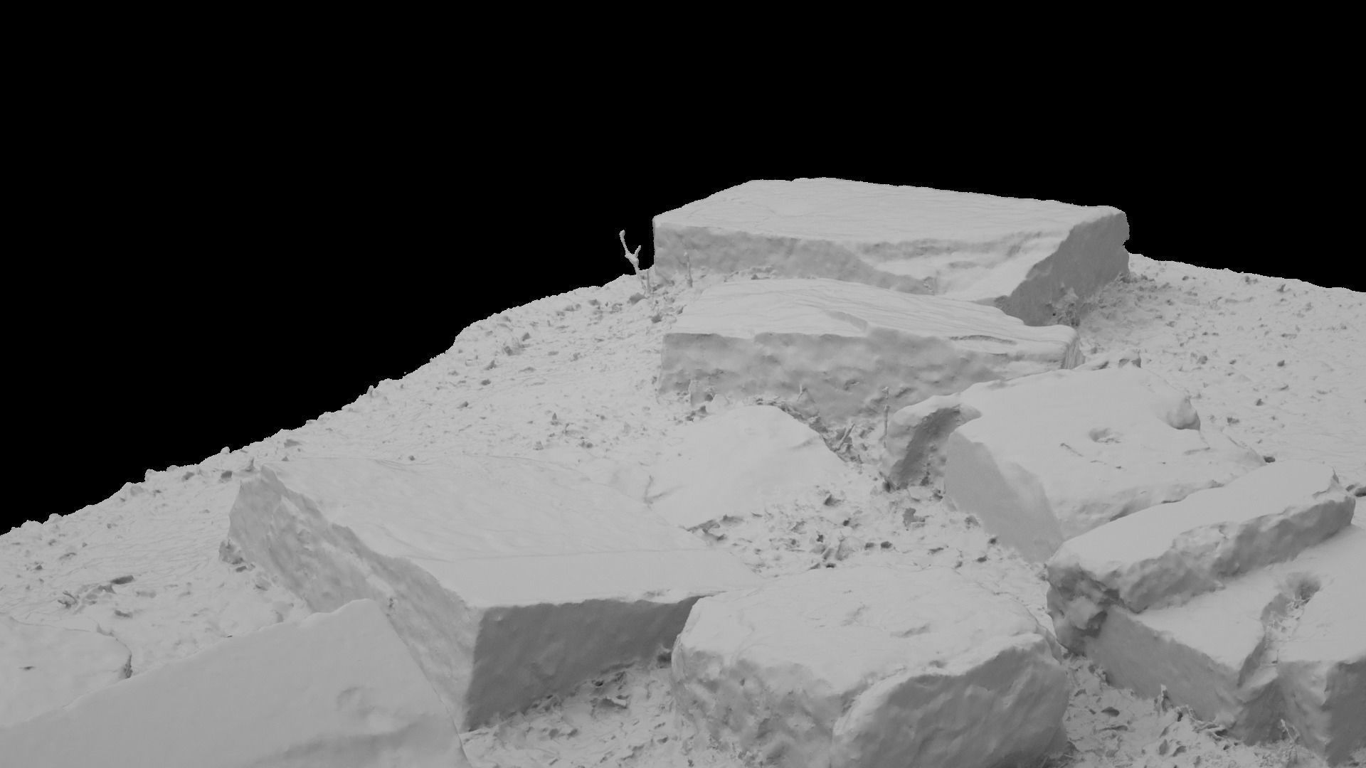 Concrete Rocks RAW Scan 3D model_3