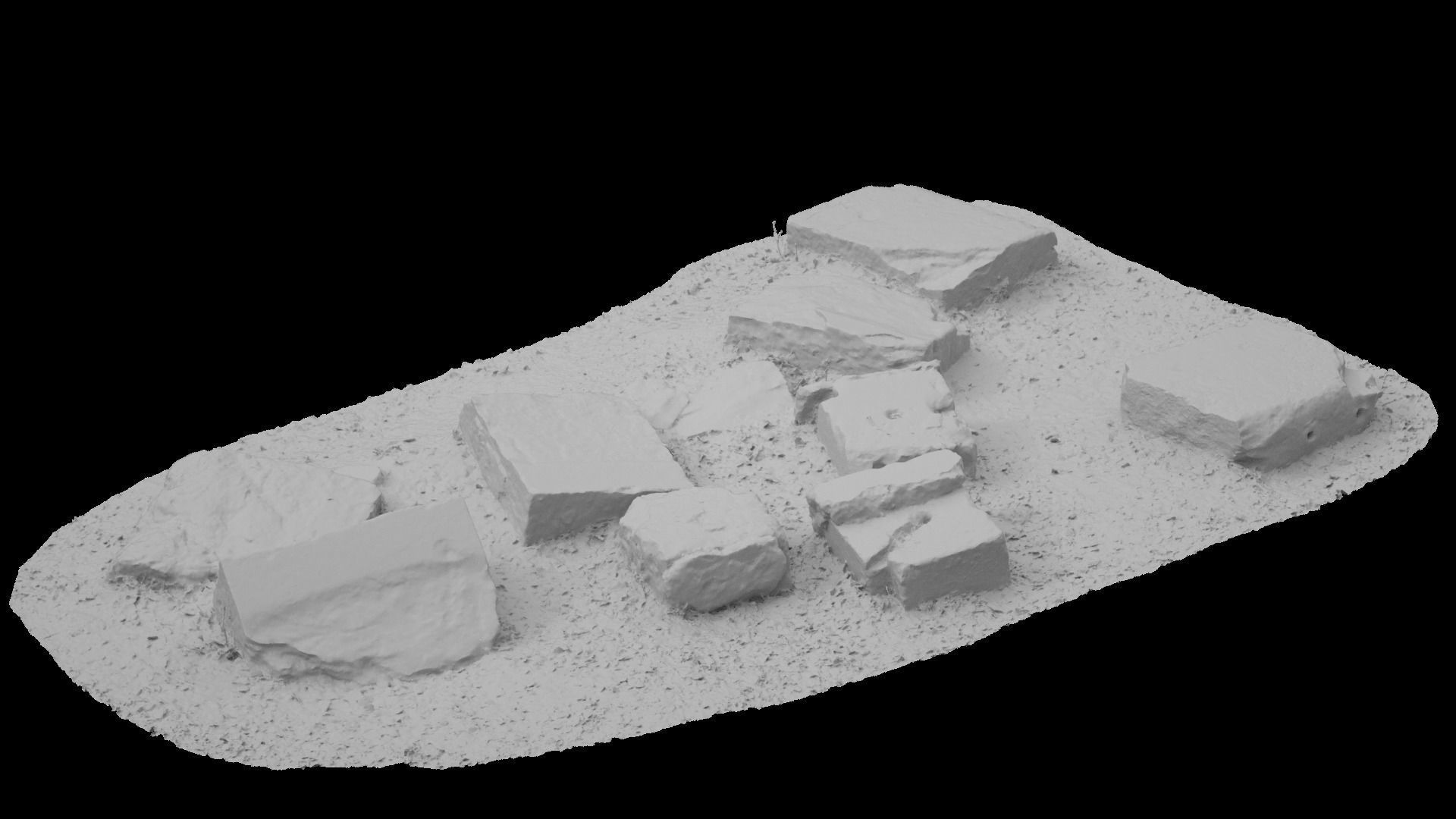 Concrete Rocks RAW Scan 3D model_2