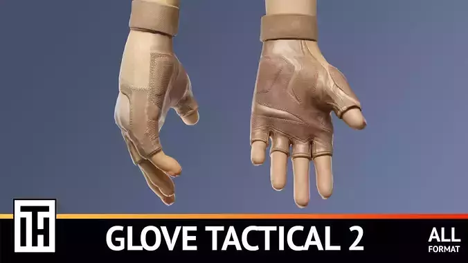 Glove Tactical 2 Low-poly 3D model