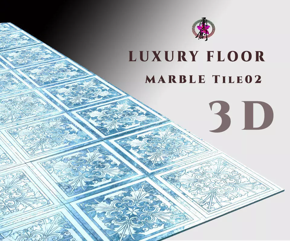 Luxury Floor - Marble Tiles 02 Low-poly 3D model_0