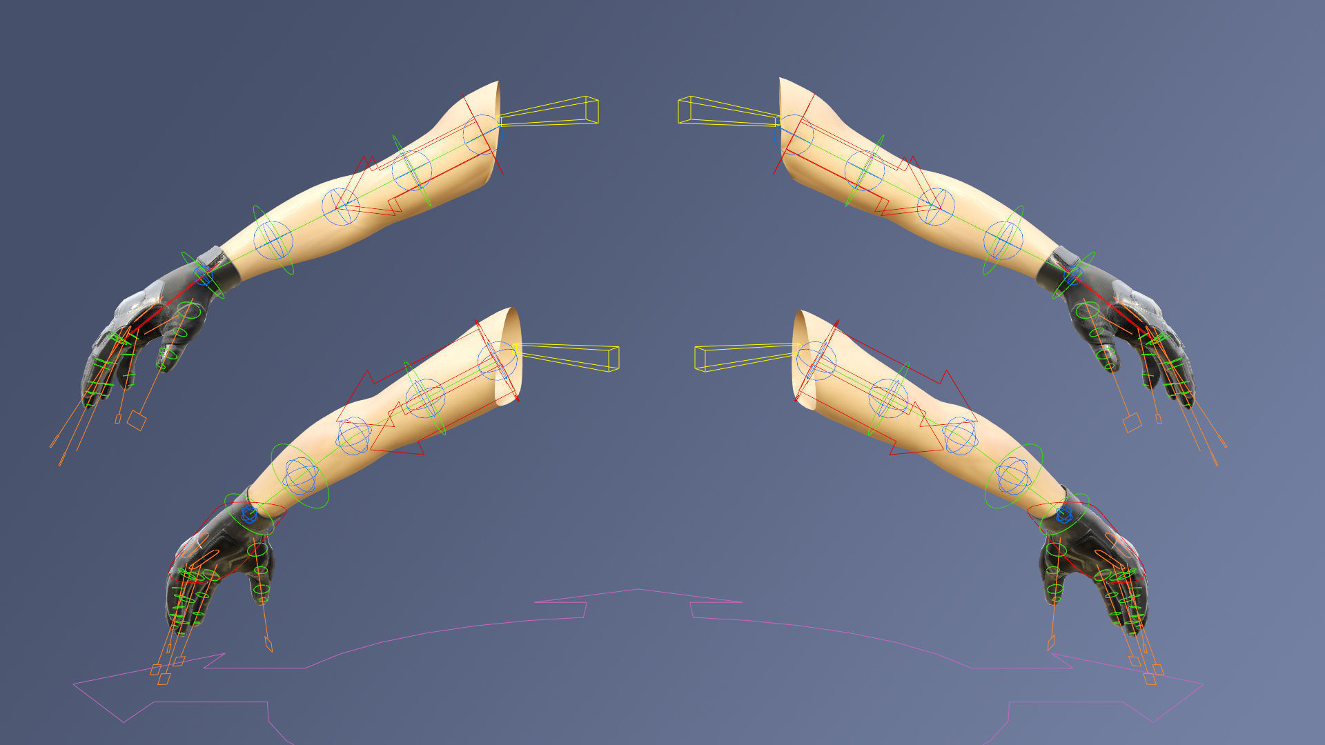 FPS Glove Tactical 3 Low-poly 3D model_11