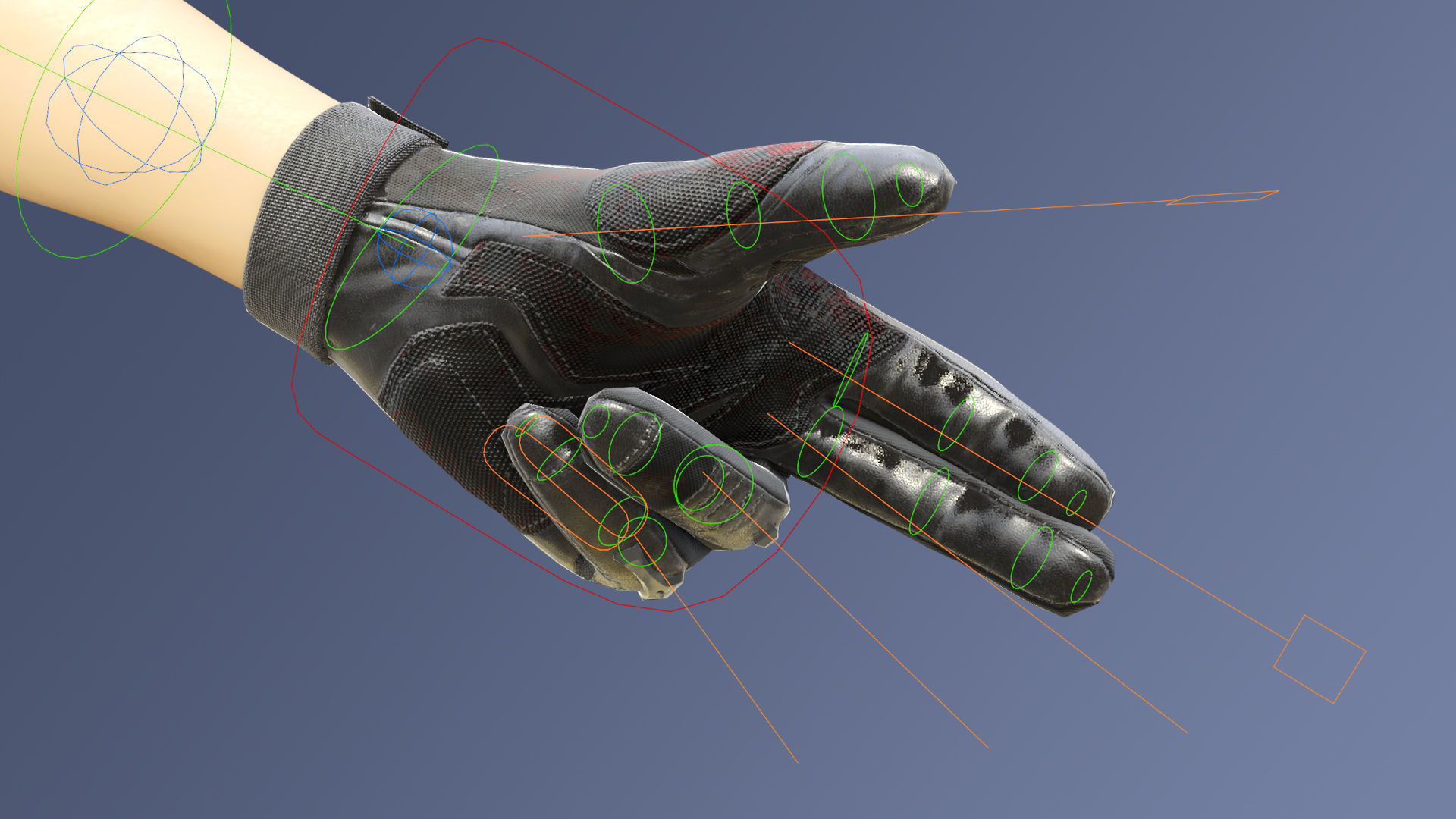 FPS Glove Tactical 3 Low-poly 3D model_9