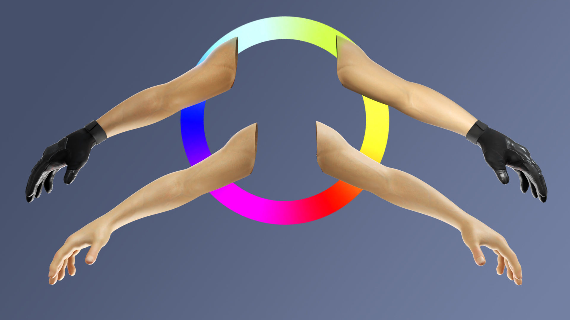 FPS Glove Tactical 3 Low-poly 3D model_2