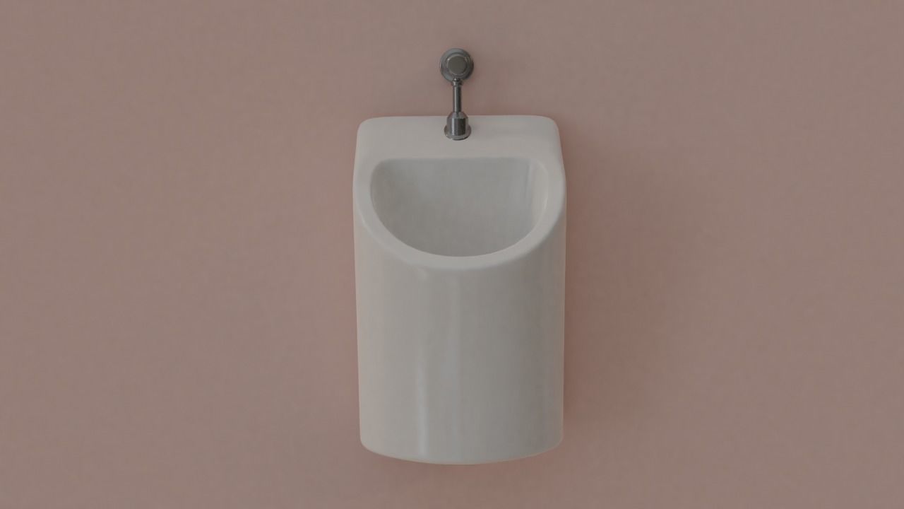 Urinal on wall Free 3D model_1