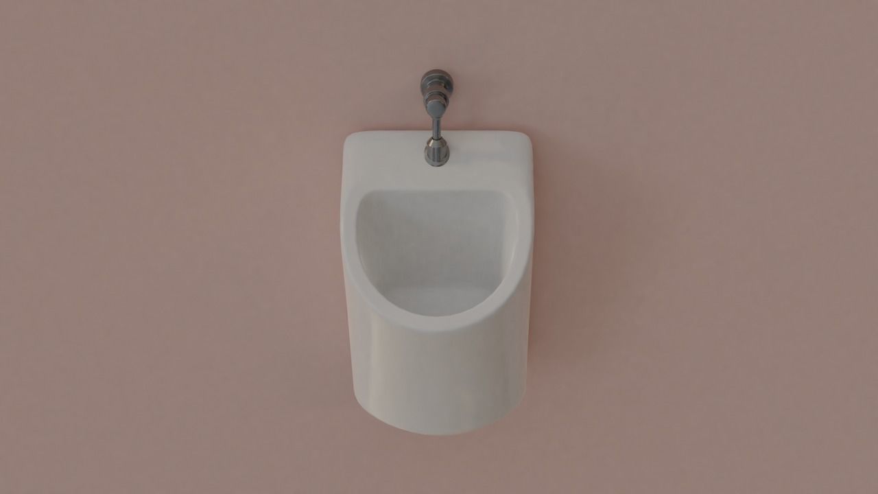Urinal on wall Free 3D model_2