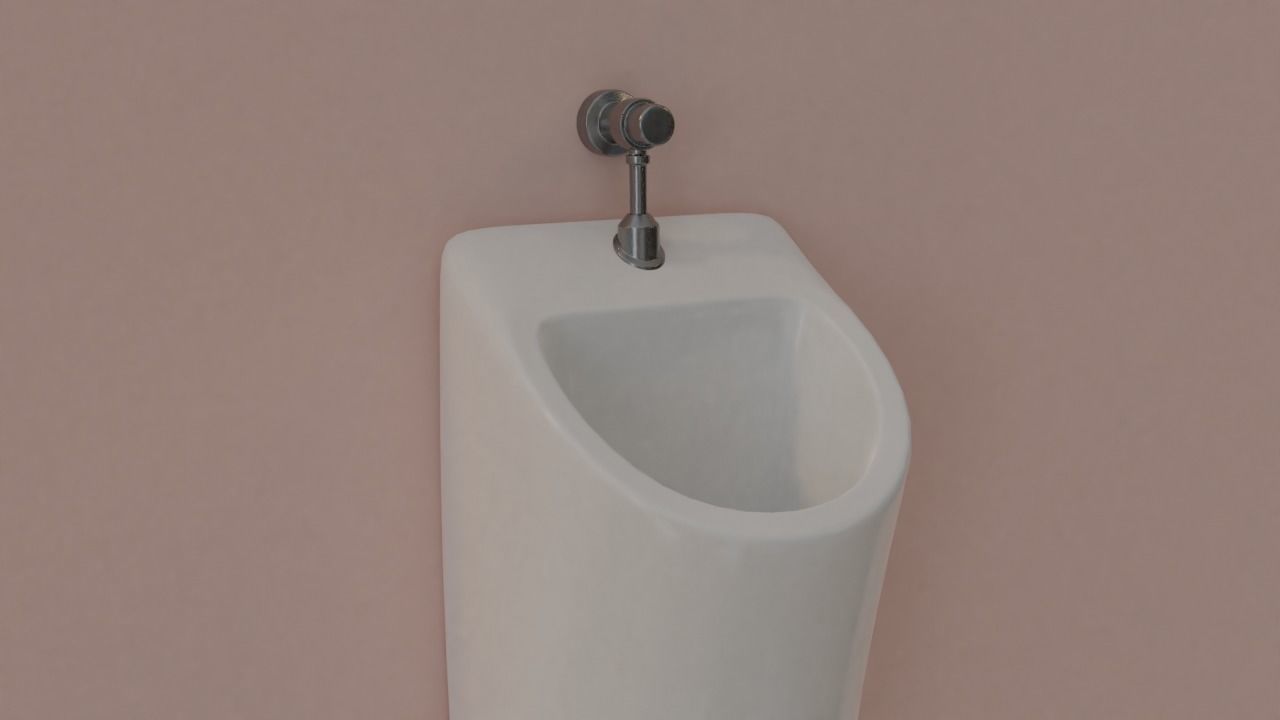 Urinal on wall Free 3D model_4