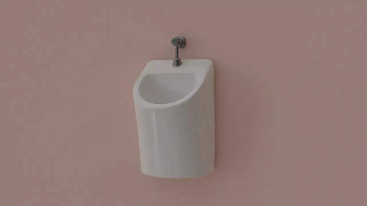 Urinal on wall Free 3D model_0