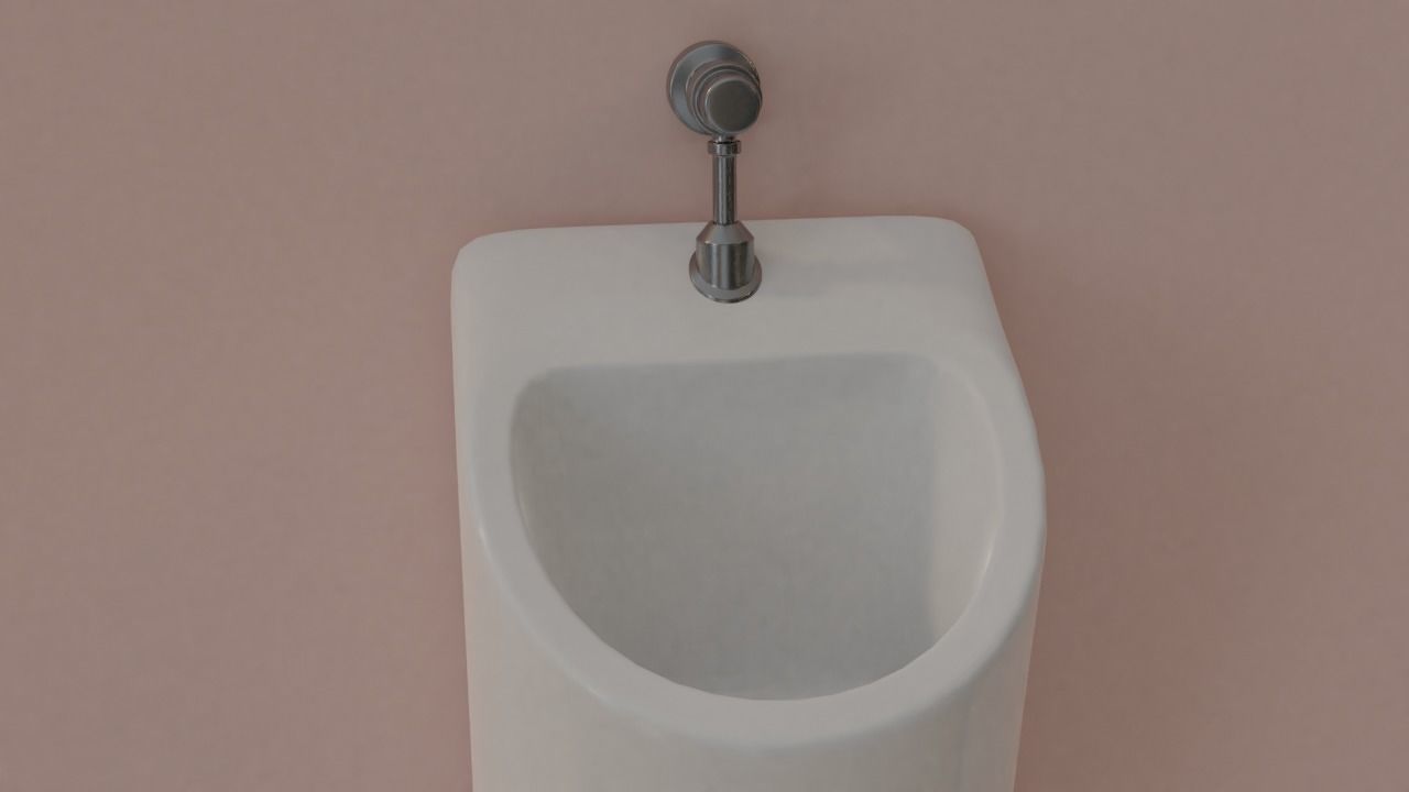 Urinal on wall Free 3D model_3