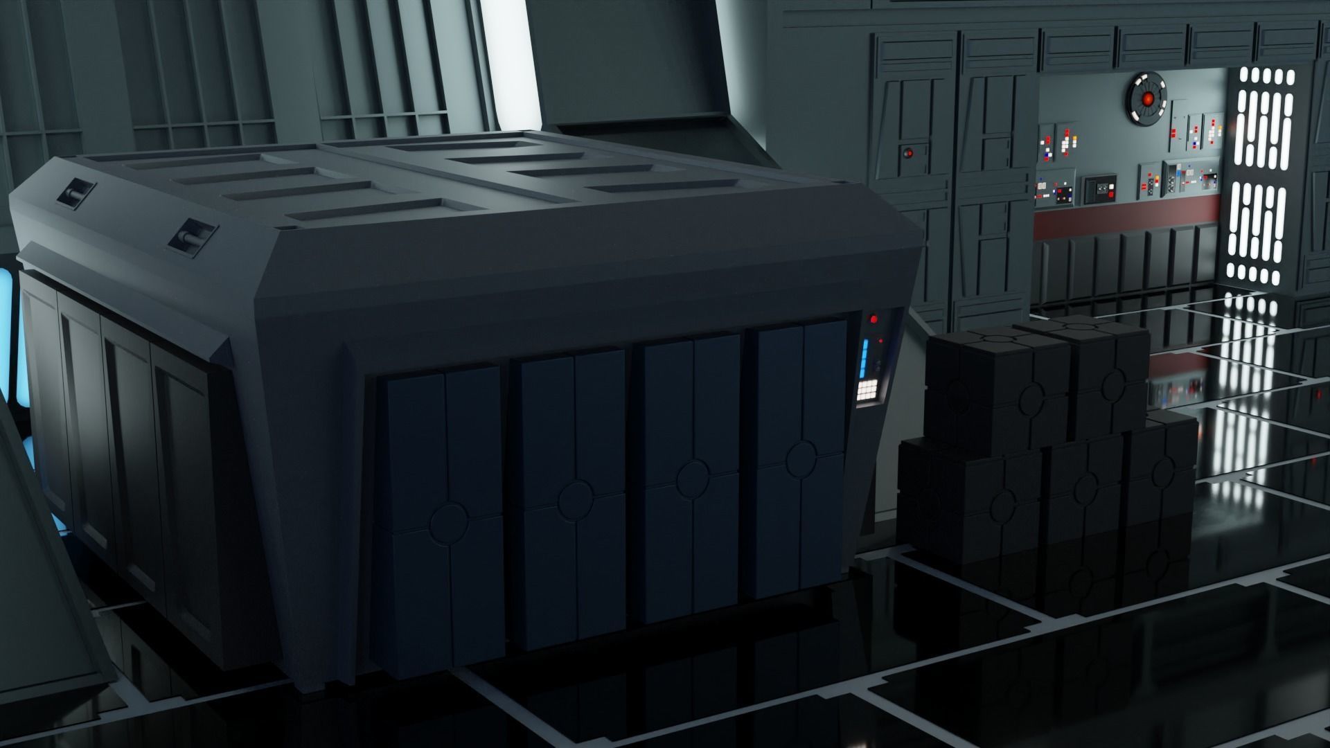 Imperial Cargo Container Set Low-poly 3D model_12