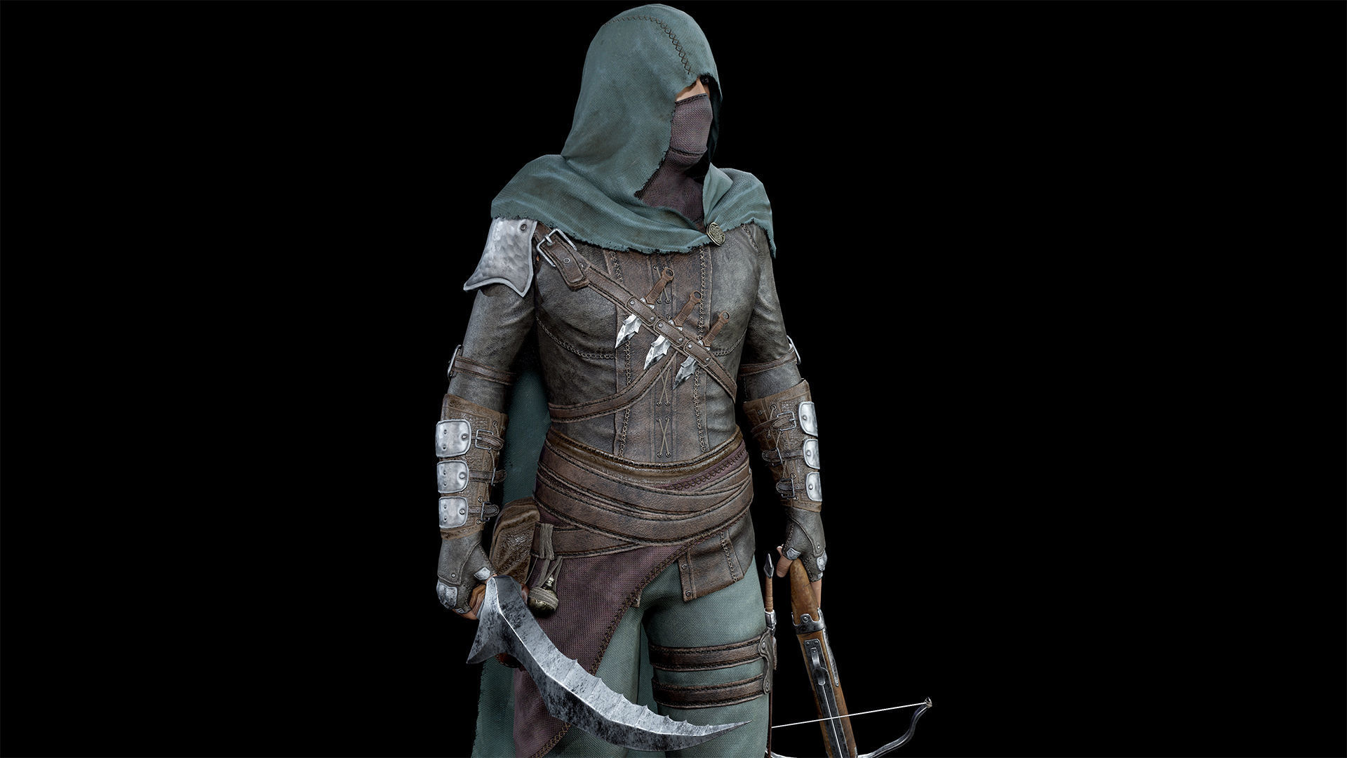 Assassin Low-poly 3D model_14
