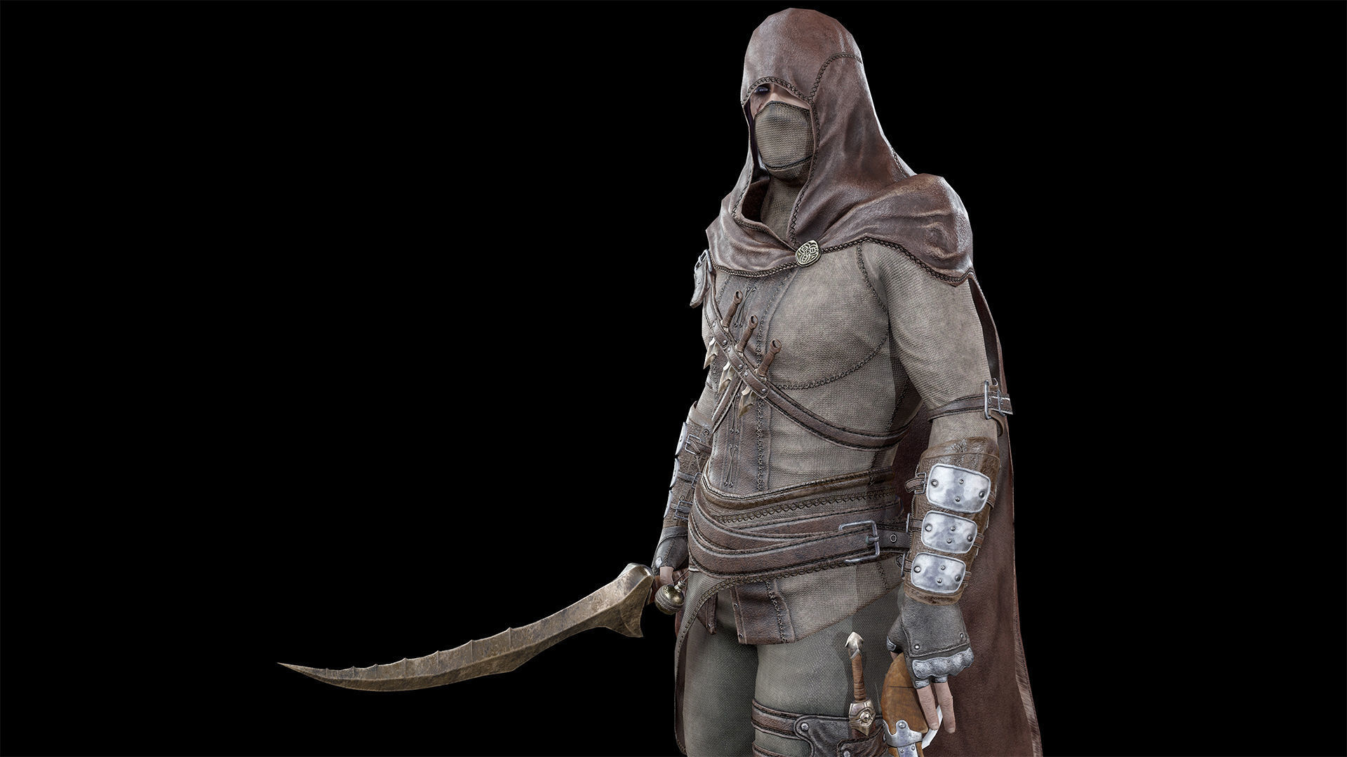 Assassin Low-poly 3D model_7