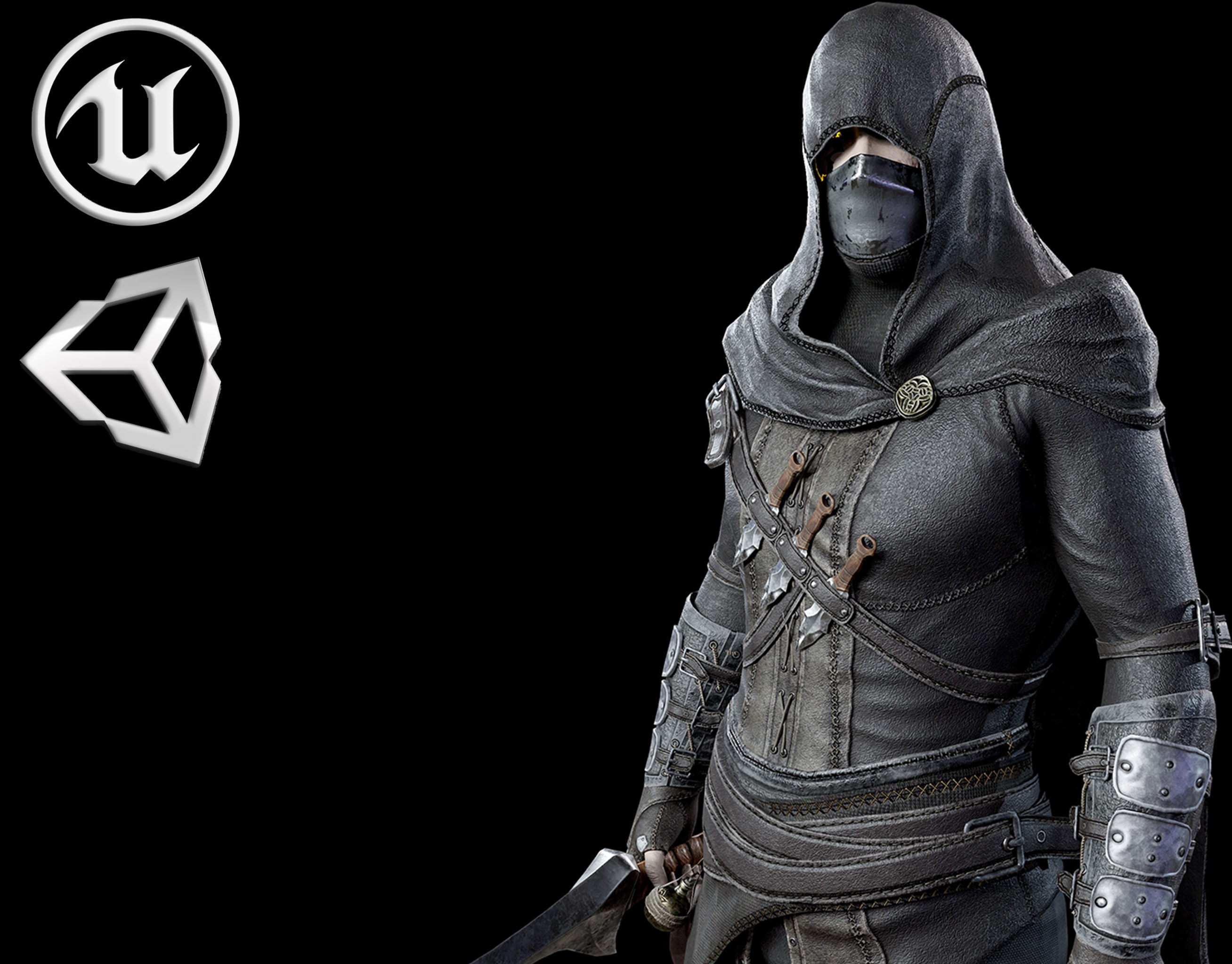 Assassin Low-poly 3D model_0