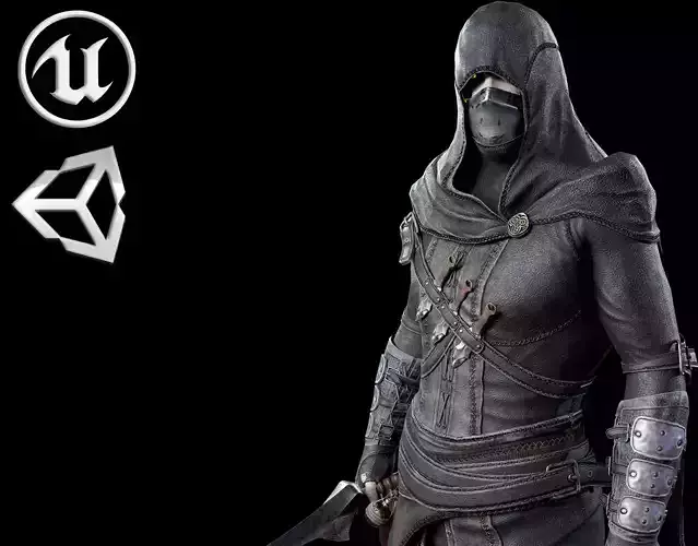 Assassin Low-poly 3D model