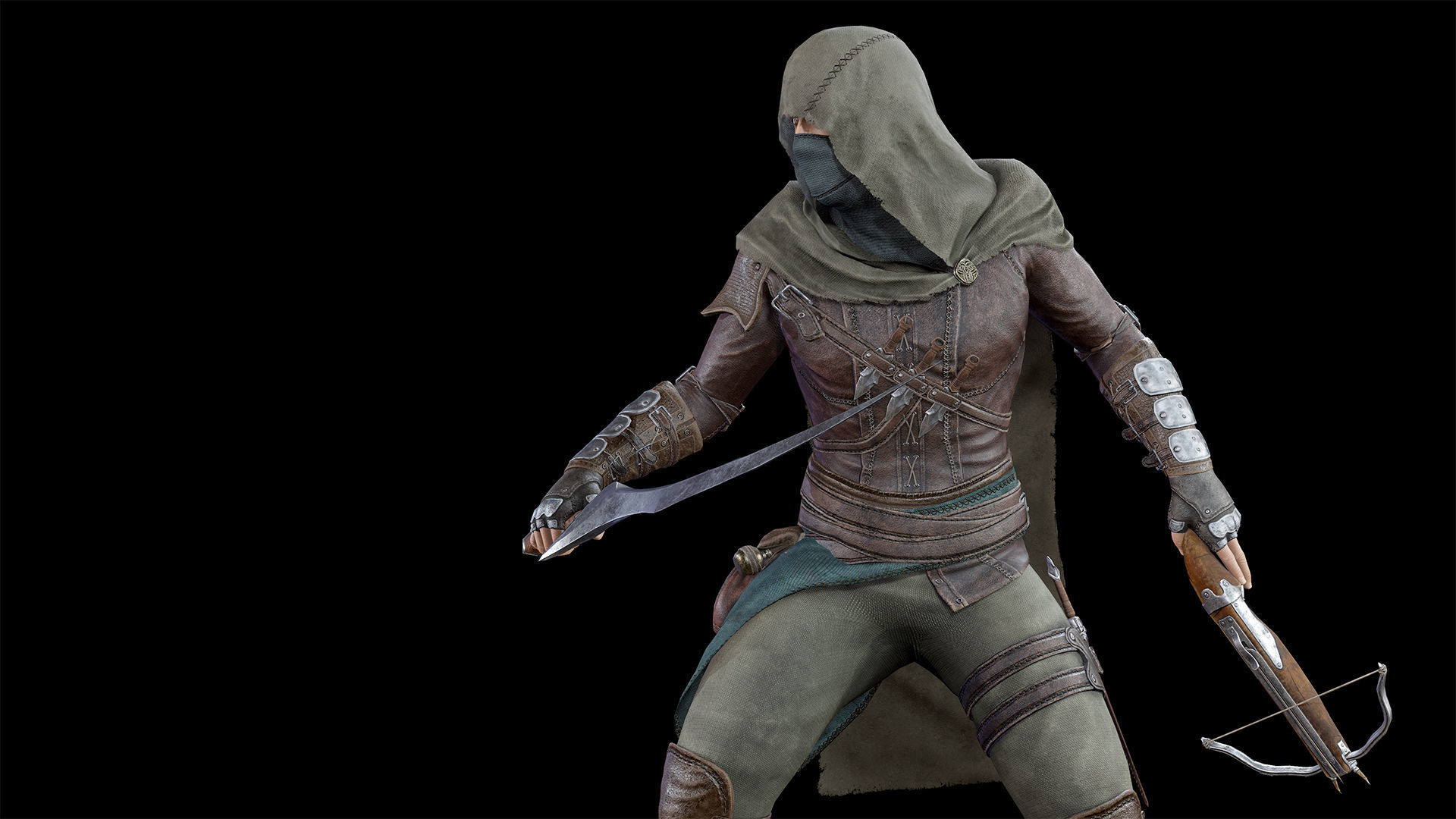 Assassin Low-poly 3D model_16