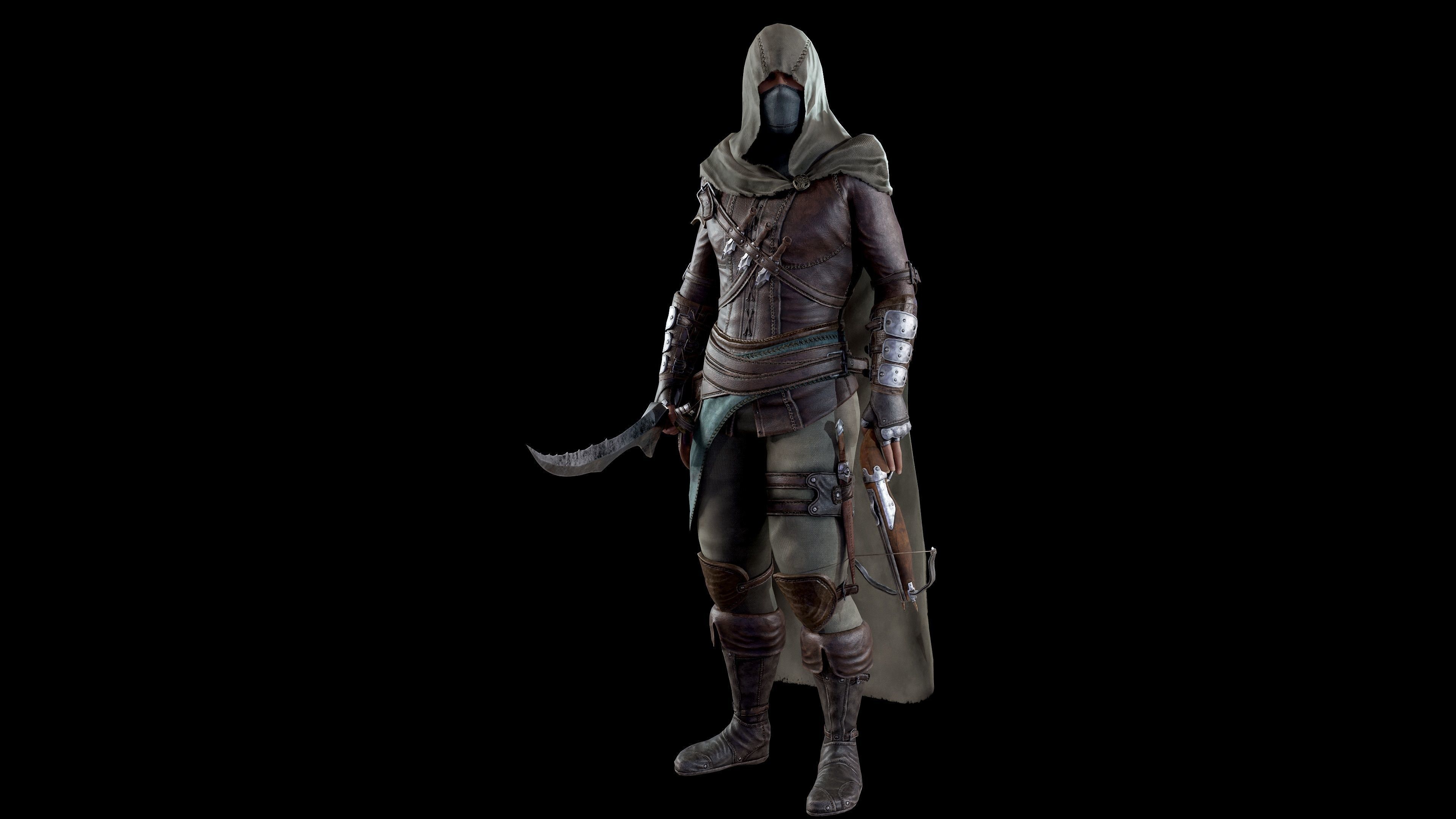 Assassin Low-poly 3D model_8