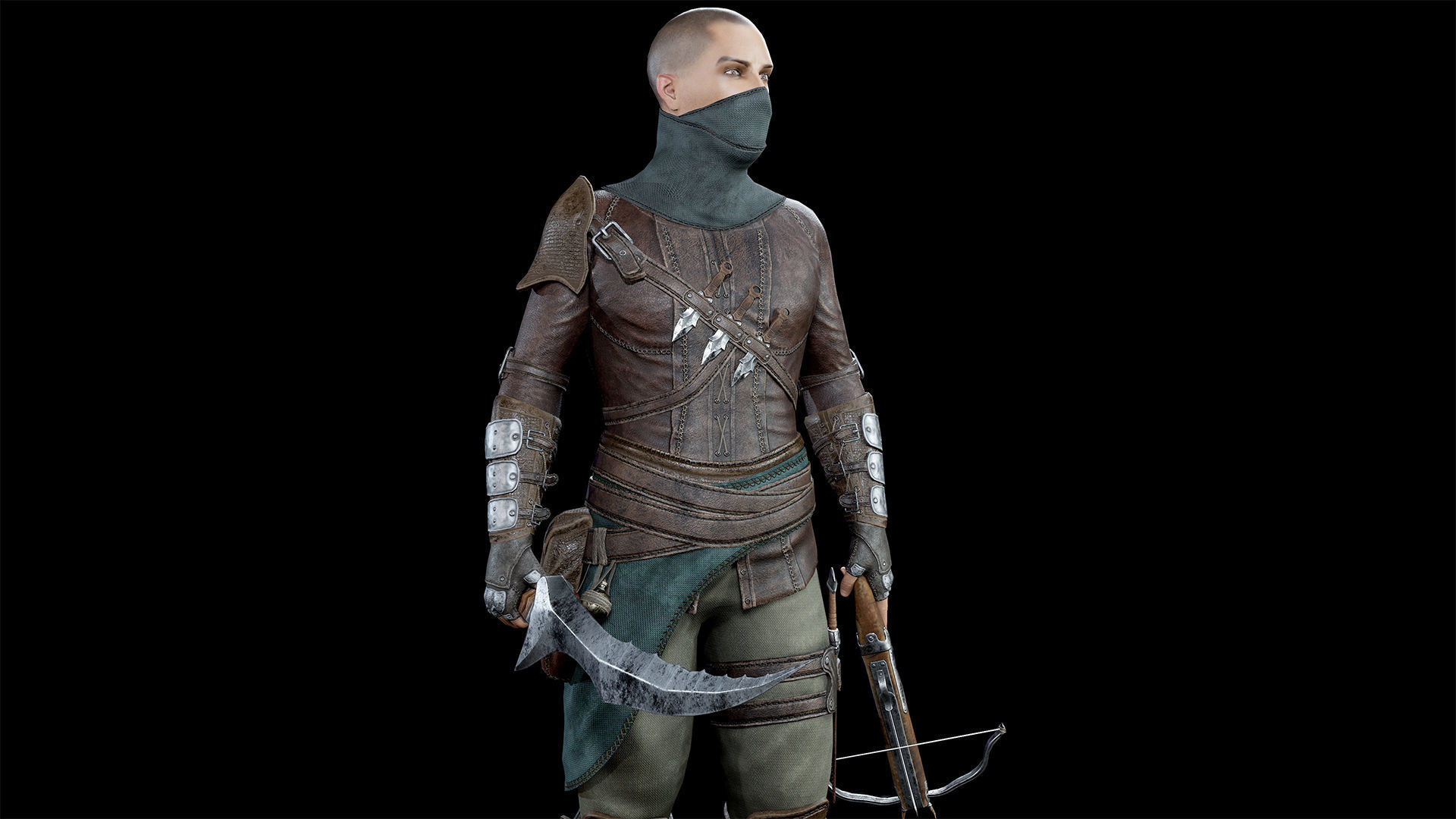 Assassin Low-poly 3D model_15