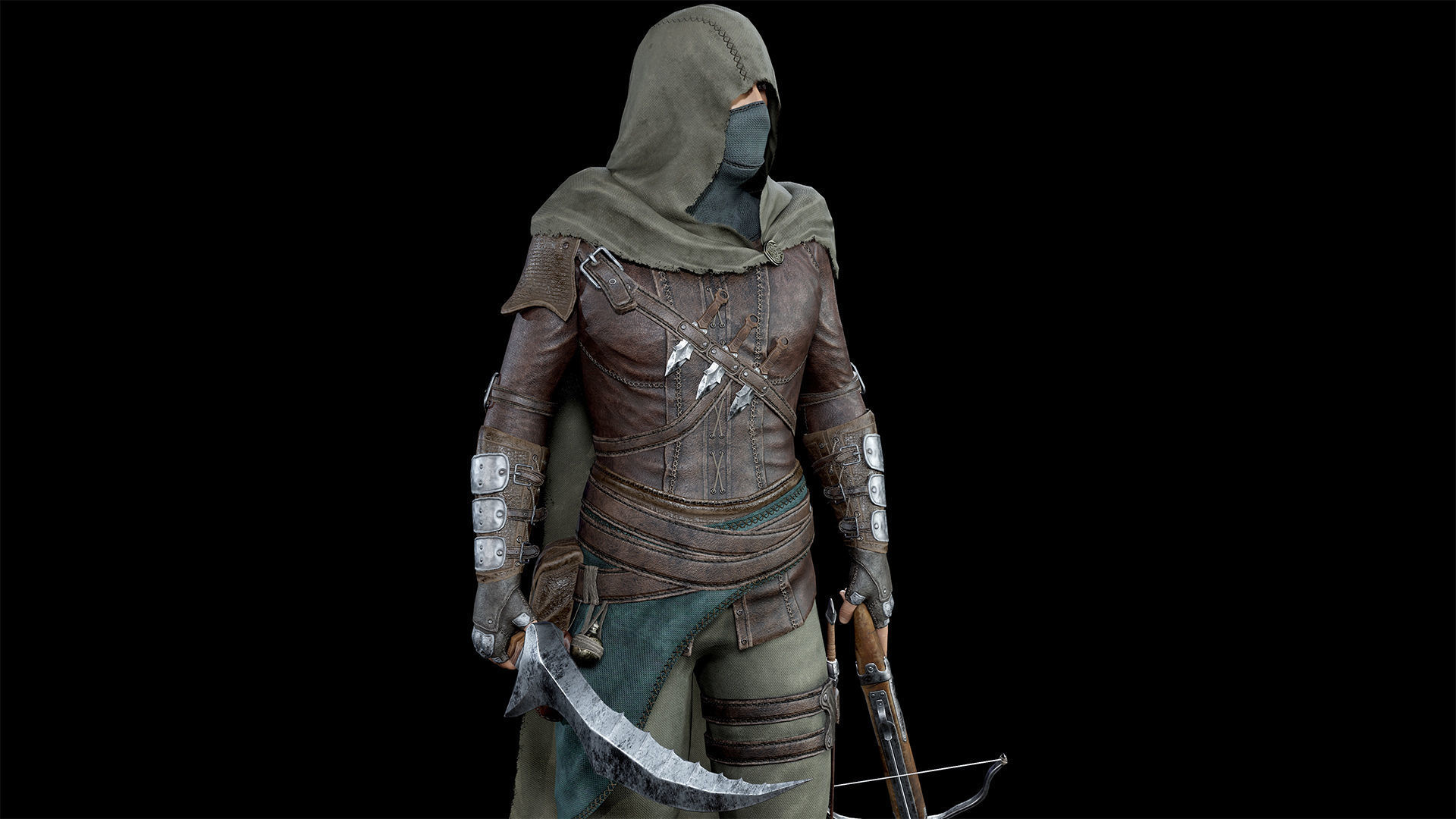 Assassin Low-poly 3D model_13