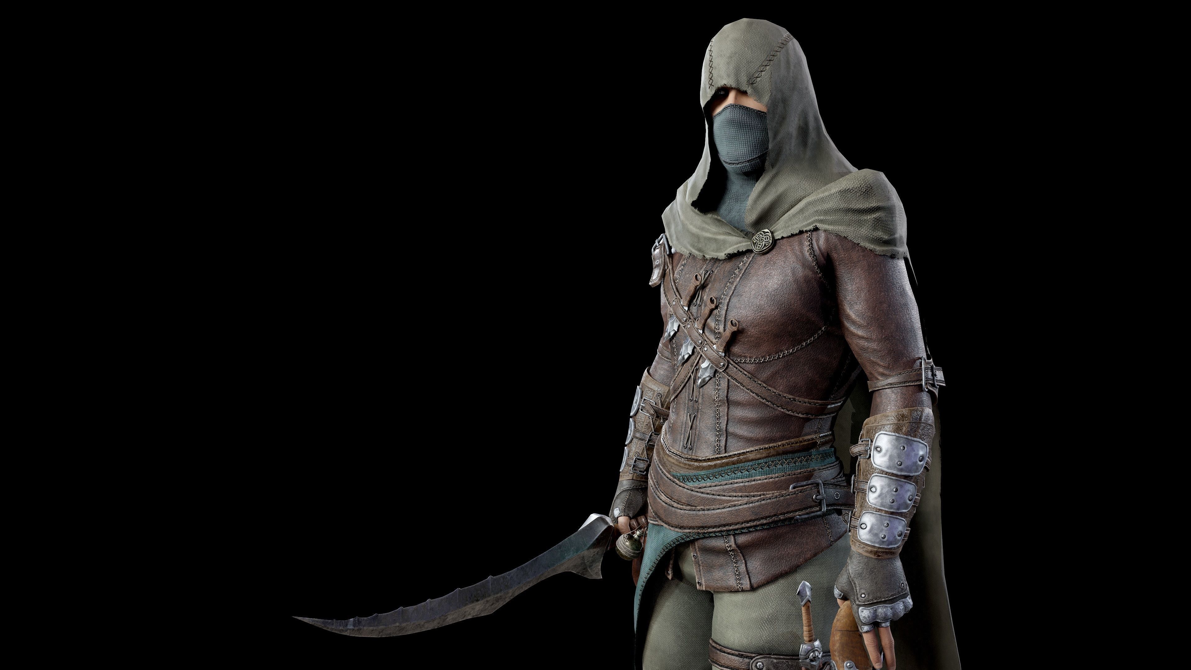 Assassin Low-poly 3D model_6