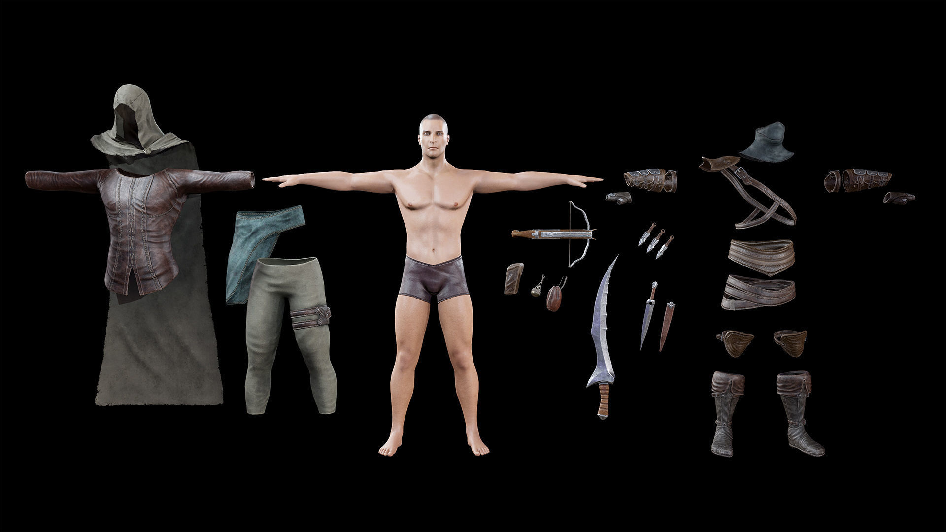 Assassin Low-poly 3D model_19