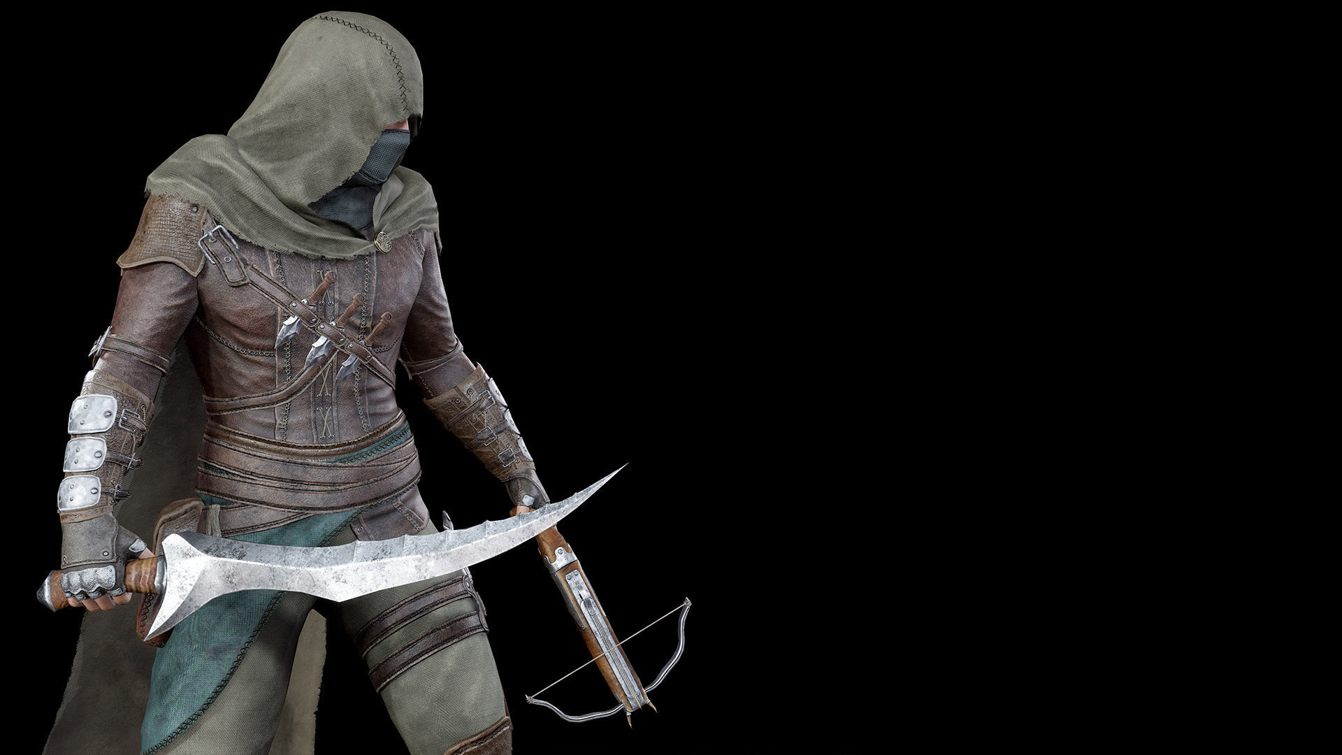 Assassin Low-poly 3D model_12