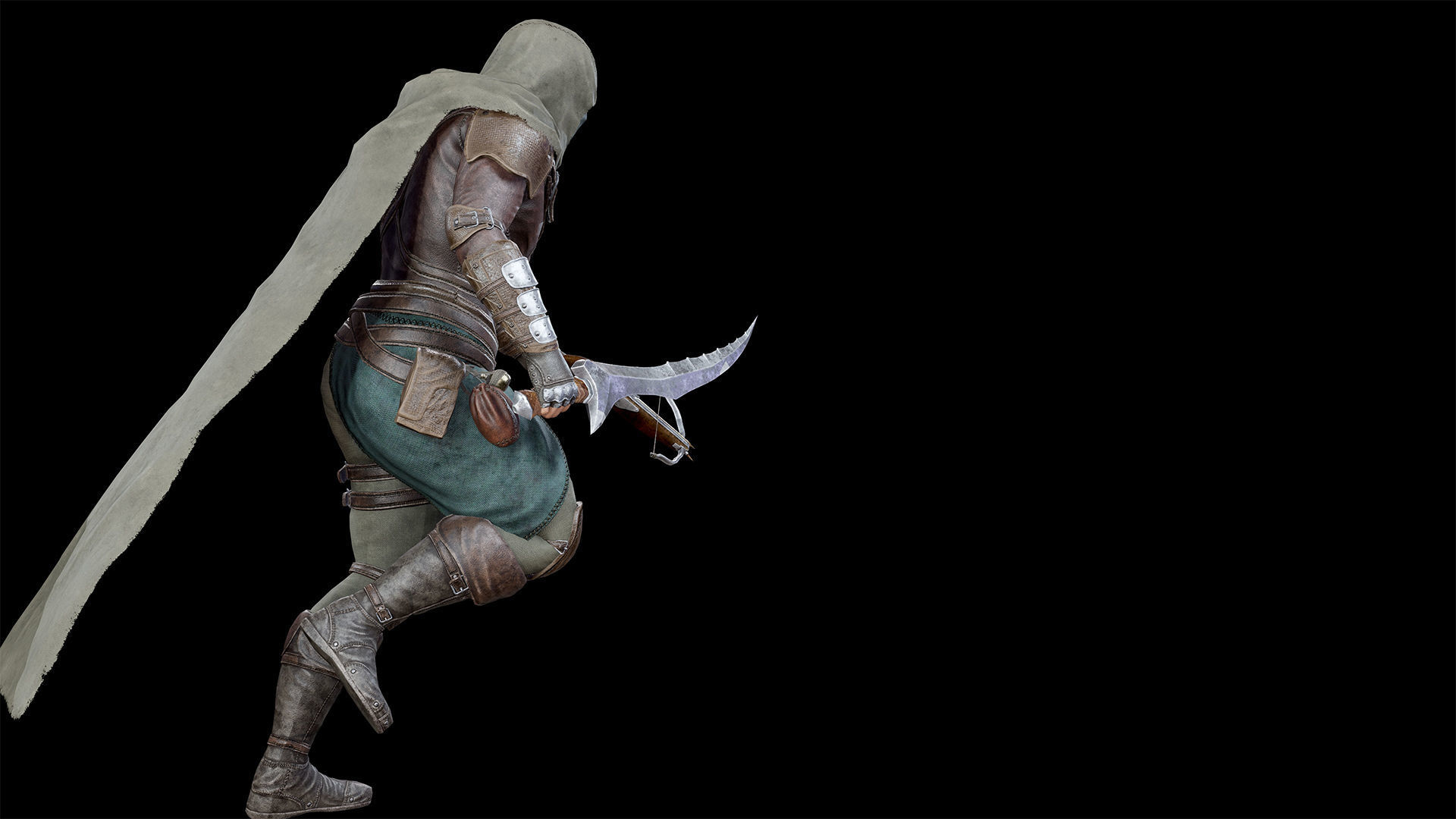 Assassin Low-poly 3D model_17