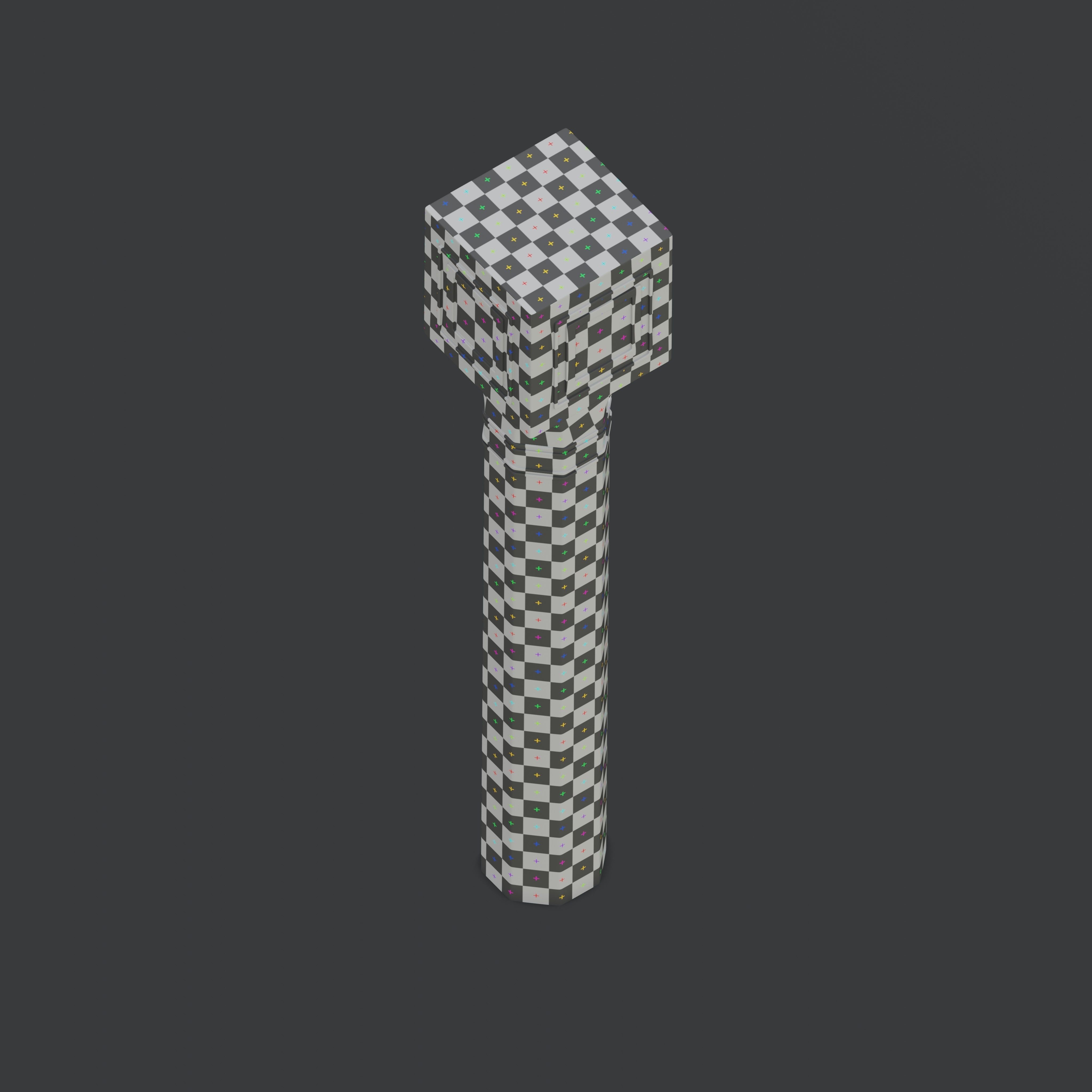Moroccan tiled pillar 3D model_10