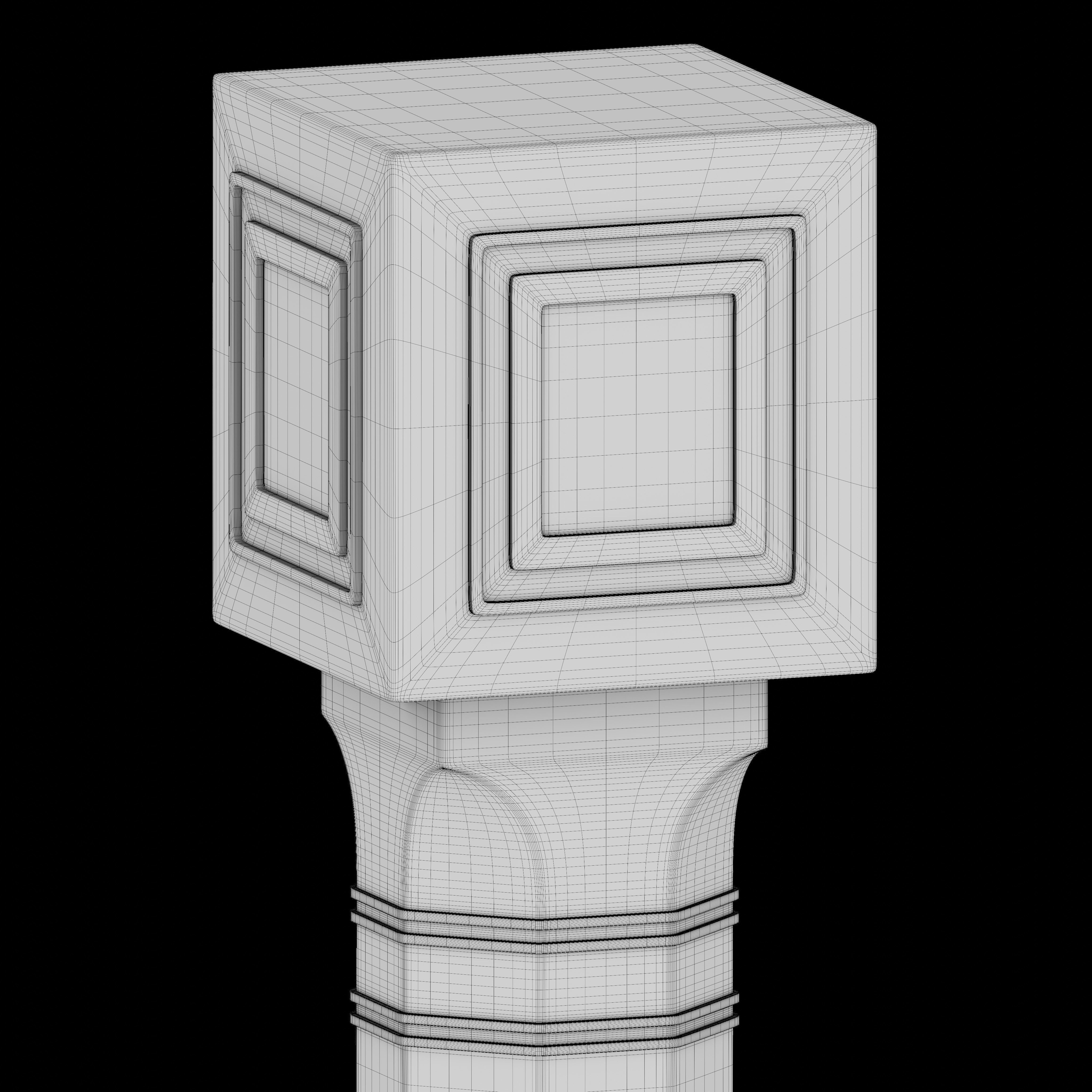 Moroccan tiled pillar 3D model_7
