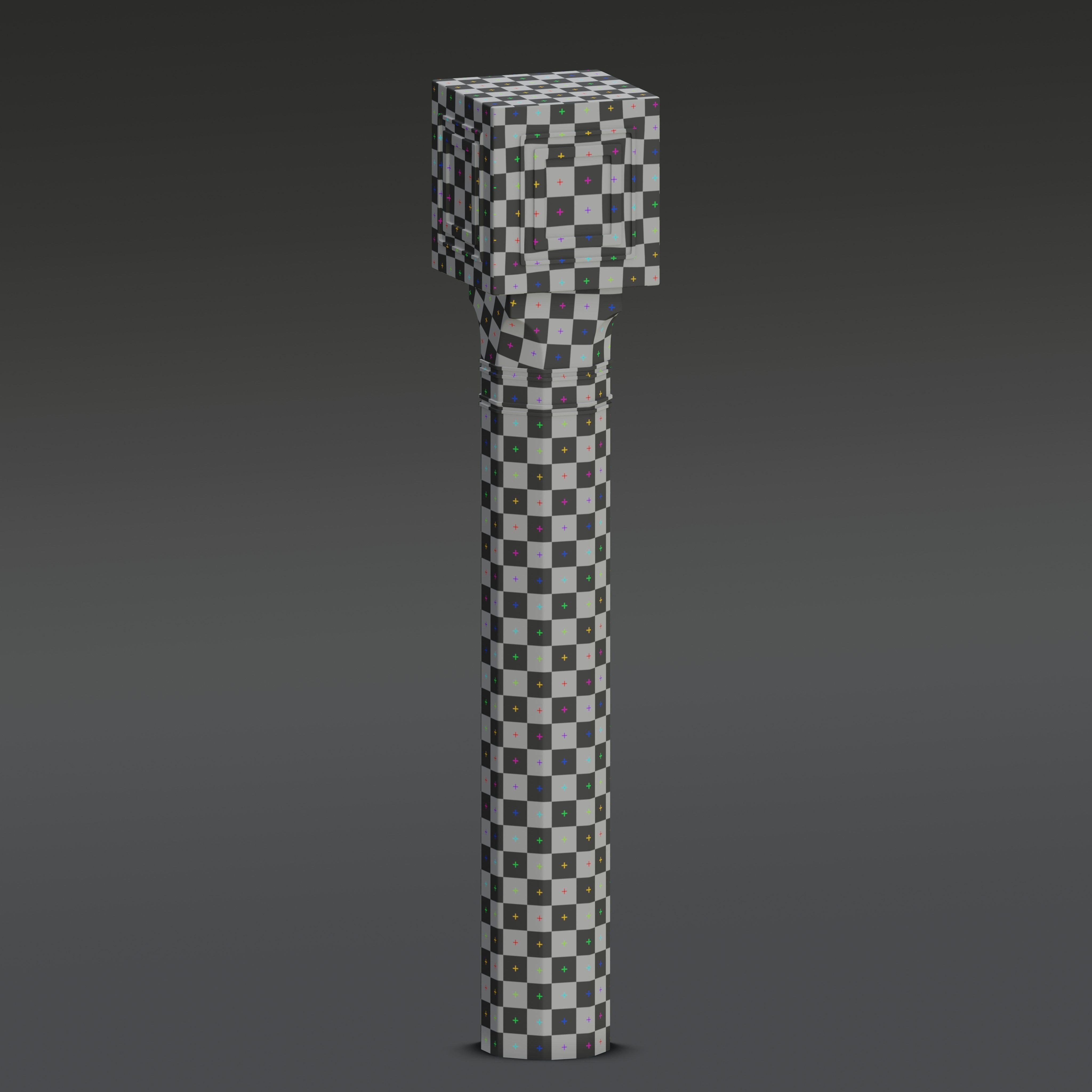 Moroccan tiled pillar 3D model_9