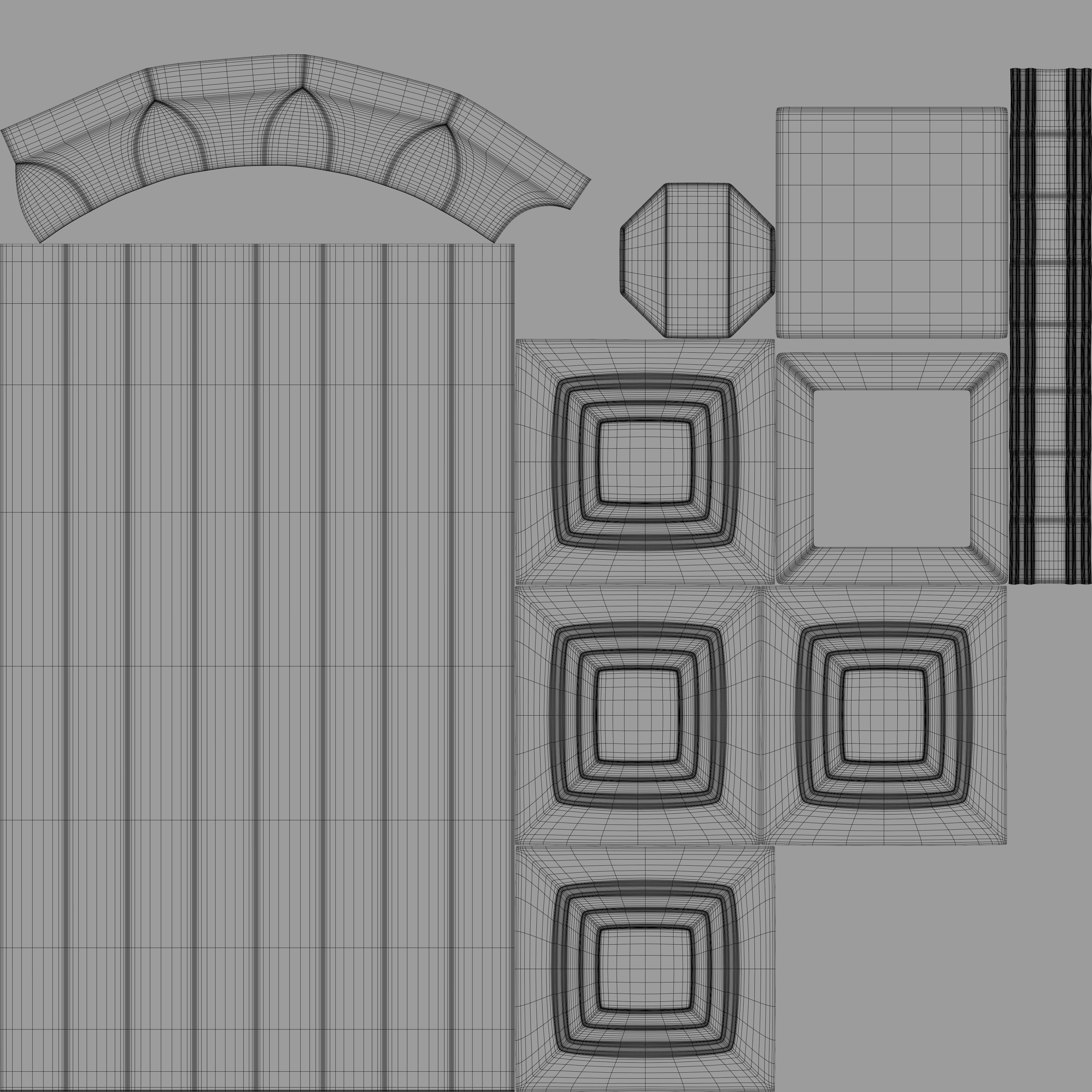 Moroccan tiled pillar 3D model_11